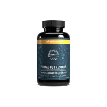 Primal Harvest Restore for Gut Health, Primal Gut Restore W/Postbiotics, Prebiotics and Probiotics for Women and Men, 60 CT - Digestion, Colon Cleanse, Immunity Support - Helps Leaky Gut Repair