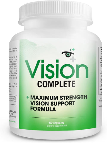 Vision Complete Natural Eye Support Formula Maximum Strength Vision Support Blend of Lutein in One Daily Vision Supplement.