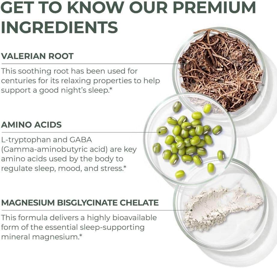 Primal Harvest Primal Sleep Support Supplement, 60 Capsules with Valerian Root, L-Tryptophan, GABA, Chamomile, and Melatonin 3mg