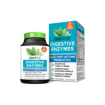 Zenwise Digestive Enzymes and Bromelain for Gut Health - Probiotic Multi Enzymes with Prebiotics and Probiotics for Women and Men for Digestive Health and Bloating Relief for Digestion - 180 CT