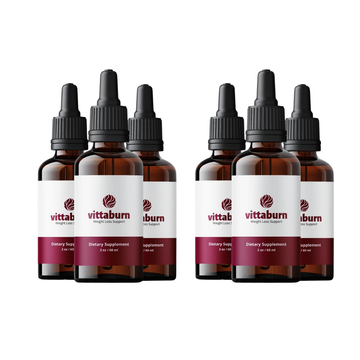 Vittaburn Metabolism & Craving Support Drops 6-Pack | Plant-Based Liquid Supplement | Vegan, Non-GMO