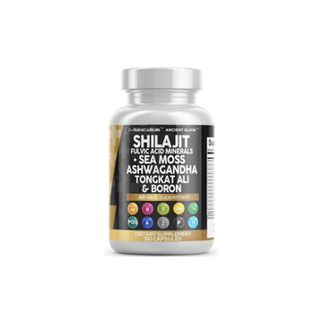 Shilajit Complex with Sea Moss, Tongkat Ali & Ashwagandha | Fulvic Acid & Mineral Blend | 90 Capsules