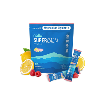 Supercalm Powdered Drink Mix, Raspberry Lemonade, L Theanine, Ksm-66 Ashwagandha, Magnesium Glycinate, Vitamin D 3, Supplements for Relaxation & Focus, No Sugar, Non GMO, on the Go, 20 Ct