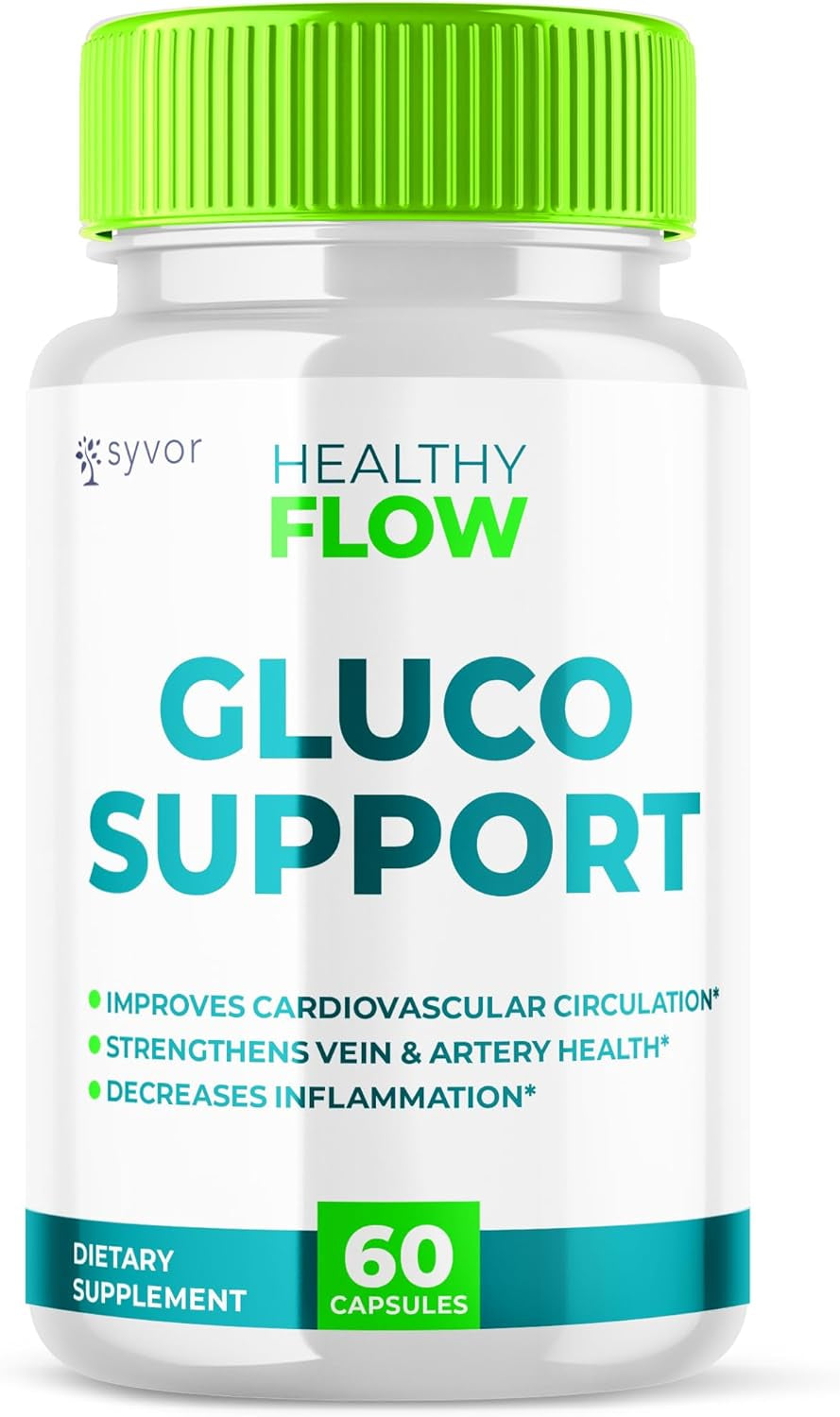 Healthy Flow Capsules - Healthy Flow Gluco Support Supplement Pills - All Natural Healthyflow Glyco Optimizer Vitamin Maximum Strength Glycogen Support to Health and Wellness Once Daily (60 Capsules)