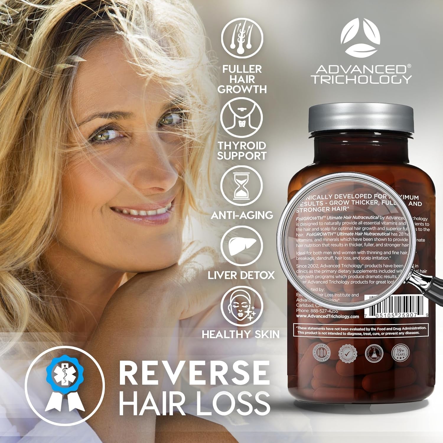 Foligrowth™ Hair Growth Supplement for Thicker Fuller Hair | Approved* by the American Hair Loss Association | Revitalize Thinning Hair, Backed by 20 Years of Experience in Hair Loss Treatment Clinics
