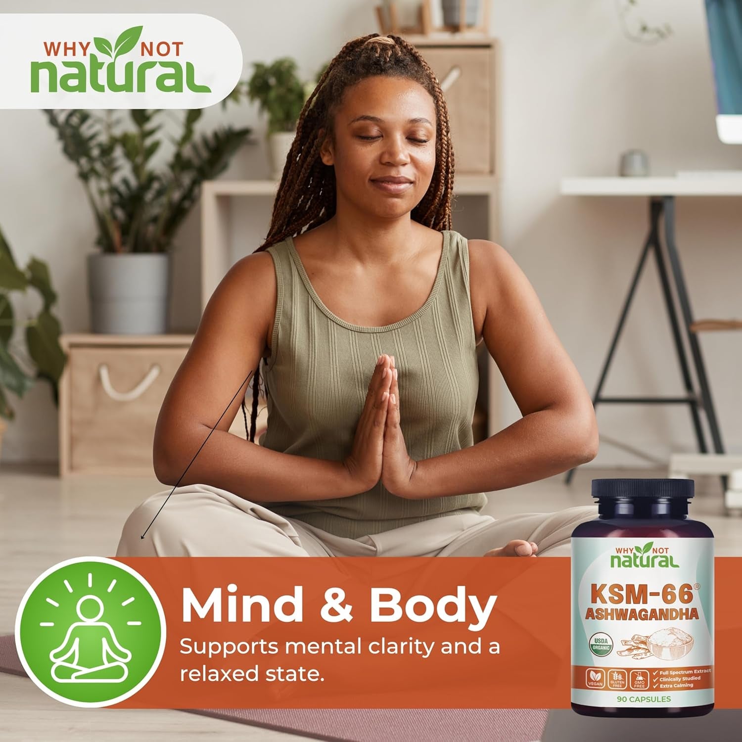 Organic Ashwagandha Ksm 66 Supplements Capsules - Ksm66