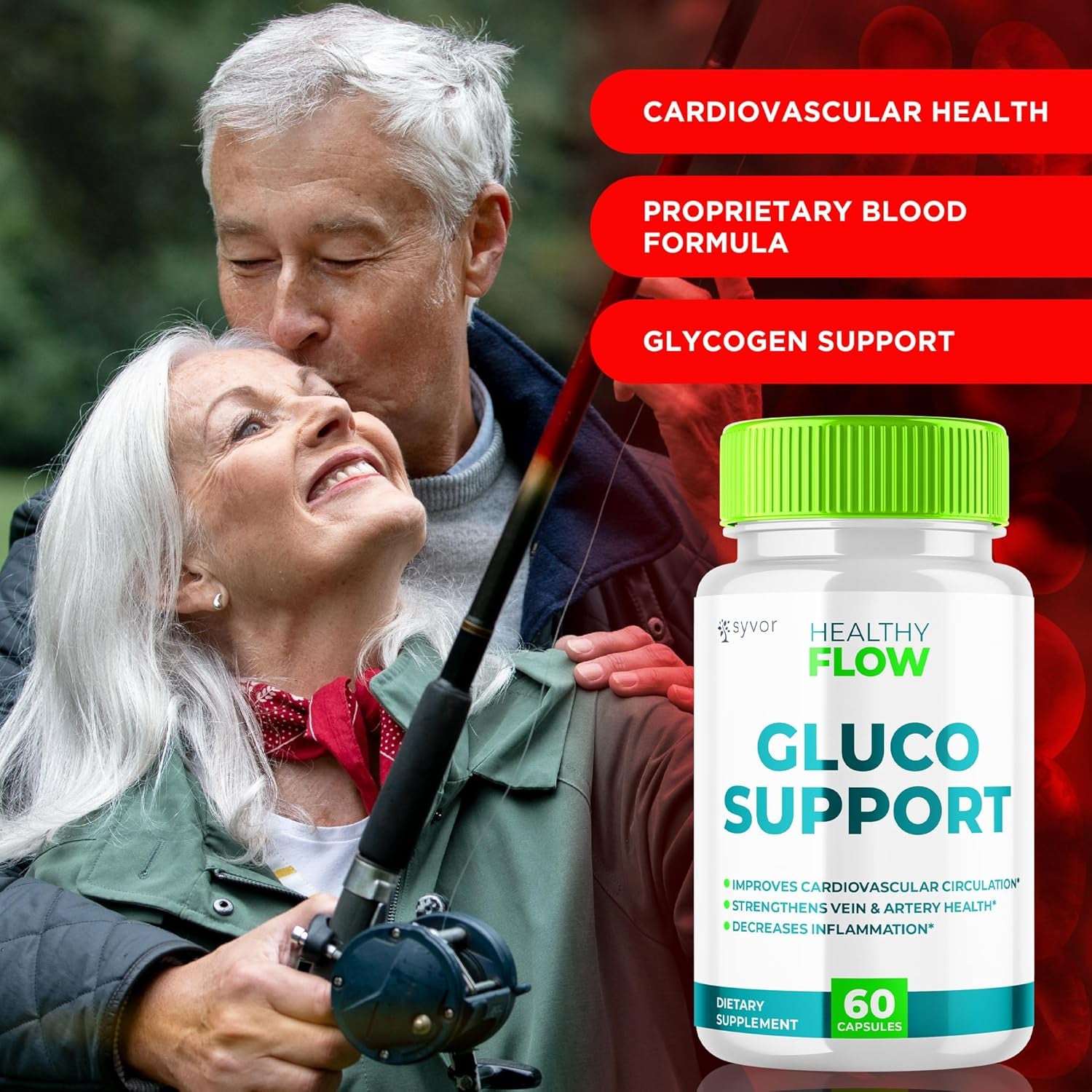 Healthy Flow Capsules - Healthy Flow Gluco Support Supplement Pills - All Natural Healthyflow Glyco Optimizer Vitamin Maximum Strength Glycogen Support to Health and Wellness Once Daily (60 Capsules)