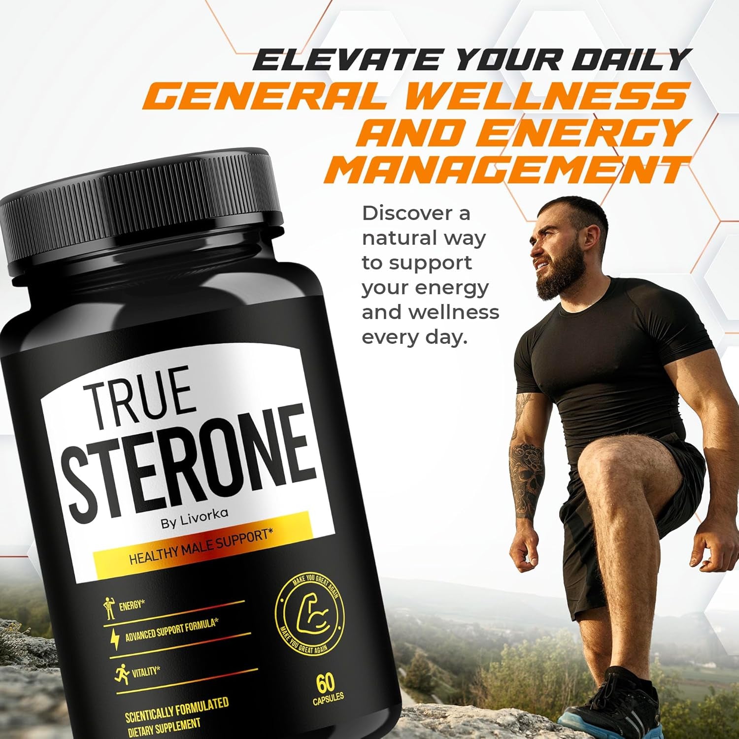 True Sterone Pills, Truesterone, True Sterone Pill, Pills True Sterone, True Sterone Vitamin Capsules, True Sterone Advanced Formula, True Sterone Reviews 120 Capsules for 2 Months (2 Pack) 