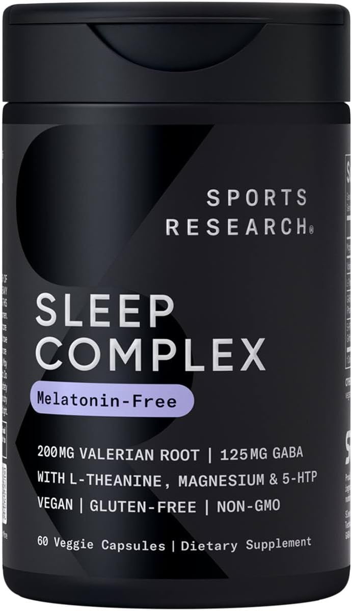 Sleep Complex - Melatonin-Free Vegan Capsules with Valerian Root, GABA, L-Theanine, Magnesium, and 5-HTP - 30 Servings