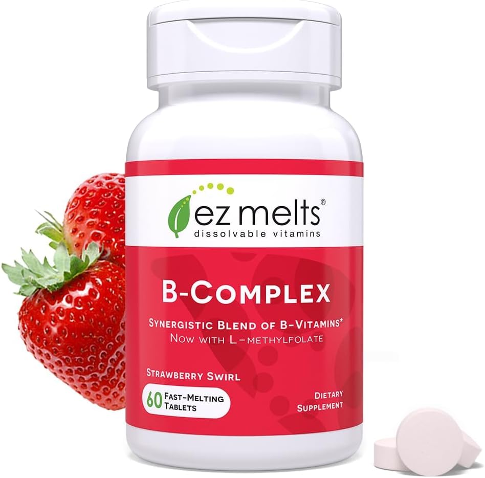 Dissolvable Vitamin B-Complex with Methyl B12 and Methyl Folate, Sugar-Free, 2-Month Supply