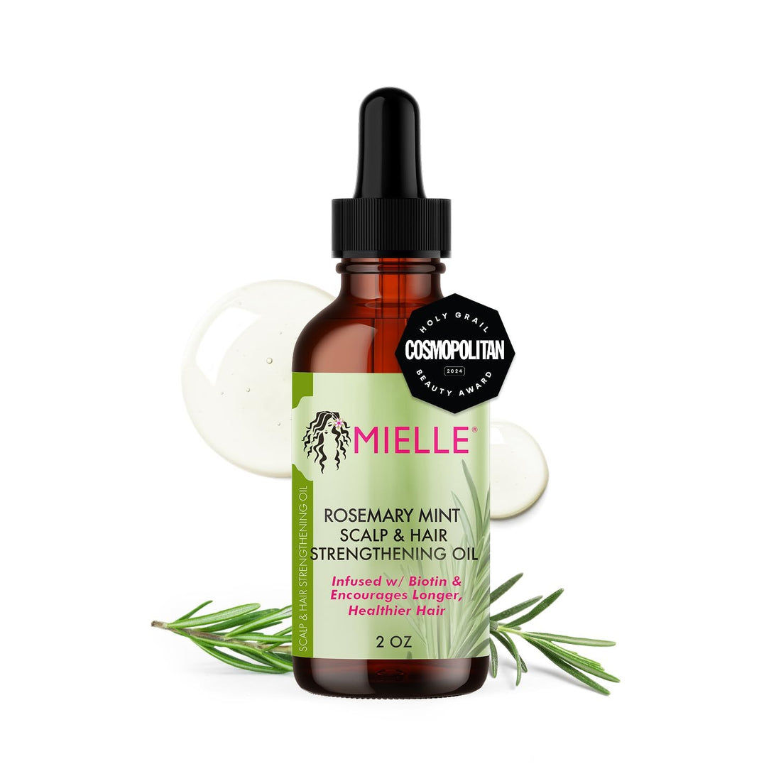 Mielle Rosemary Mint Scalp & Hair Strengthening Oil for All Hair Types (2 Fl Oz)