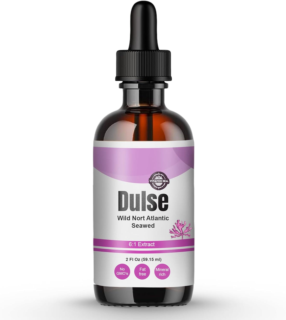 Vitamin SEA North Atlantic Dulse Extract, 60 Servings, Raw Liquid Seaweed Supplement Drops, Made from Maine Coast Atlantic Dulse - 60Ml