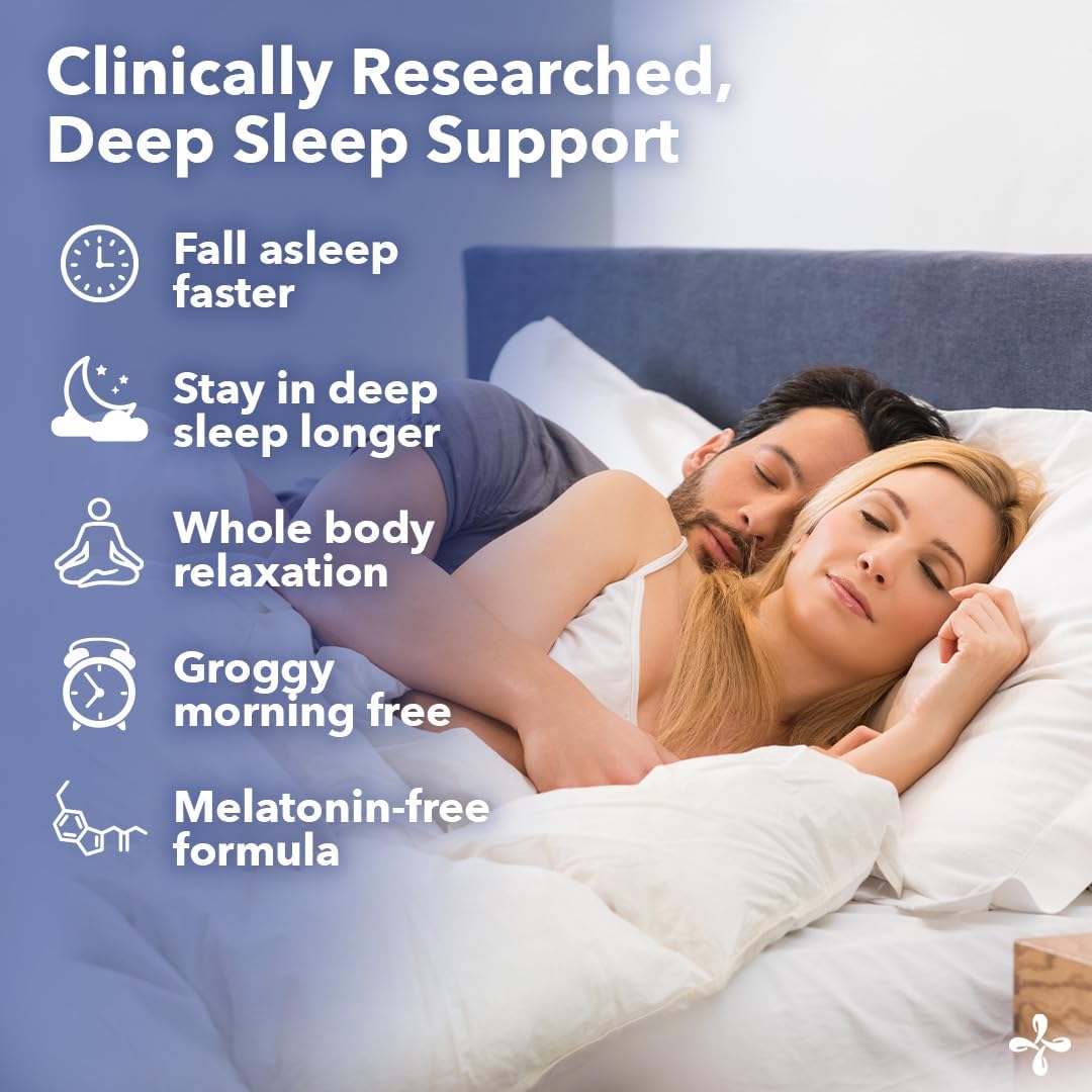 Rest-Zzz Melatonin Free - Sleep Support Supplement - Calms Nervous System - Eases Restlessness & Nerve-Related Sleeplessness - Magnesium GABA & Chamomile - 60 Capsules