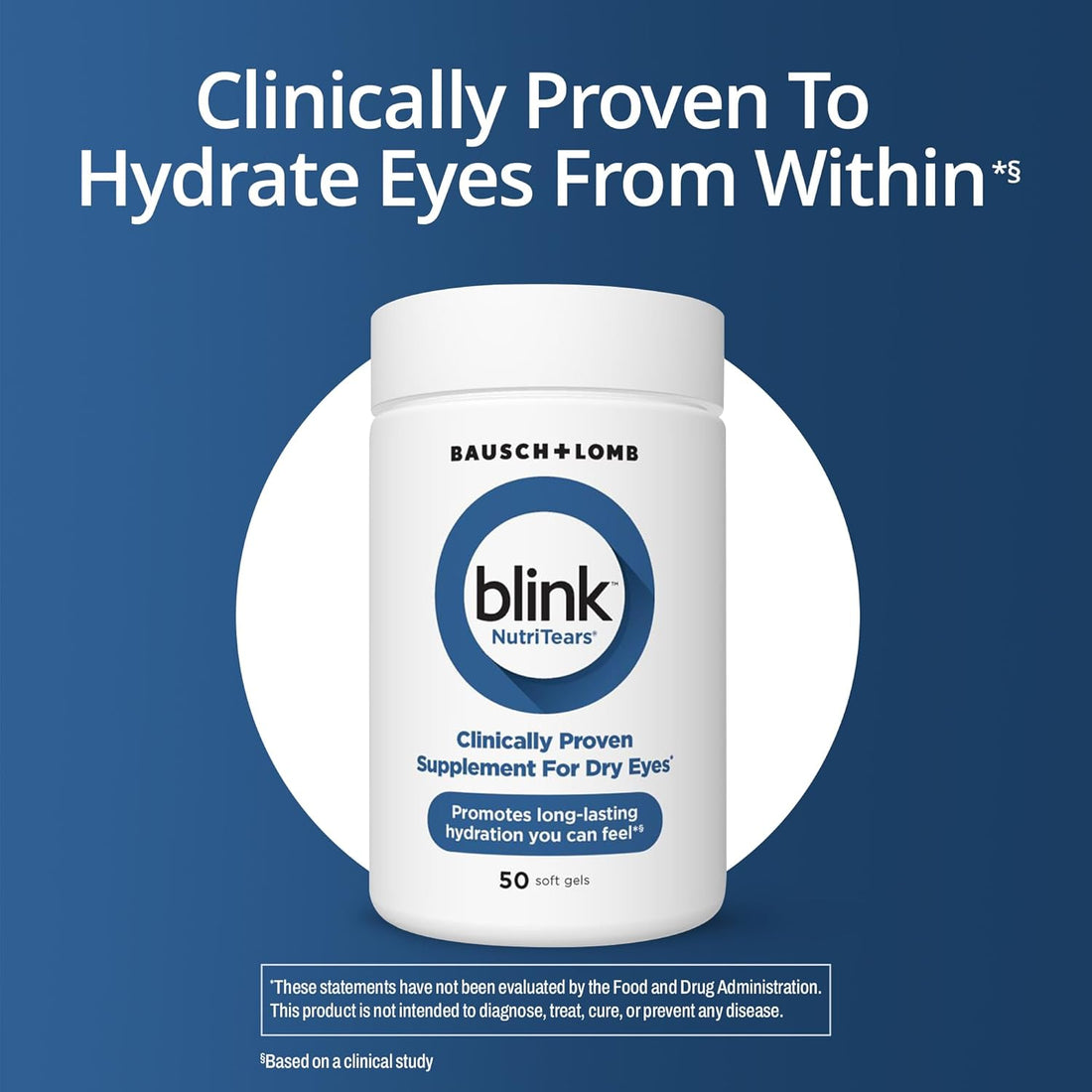 Nutritears Clinically Proven Supplement for Dry Eyes, Eye Care with Lutein & Zeaxanthin and Vitamin D to Hydrate Eyes from within for Long-Lasting Relief, 50 Softgels