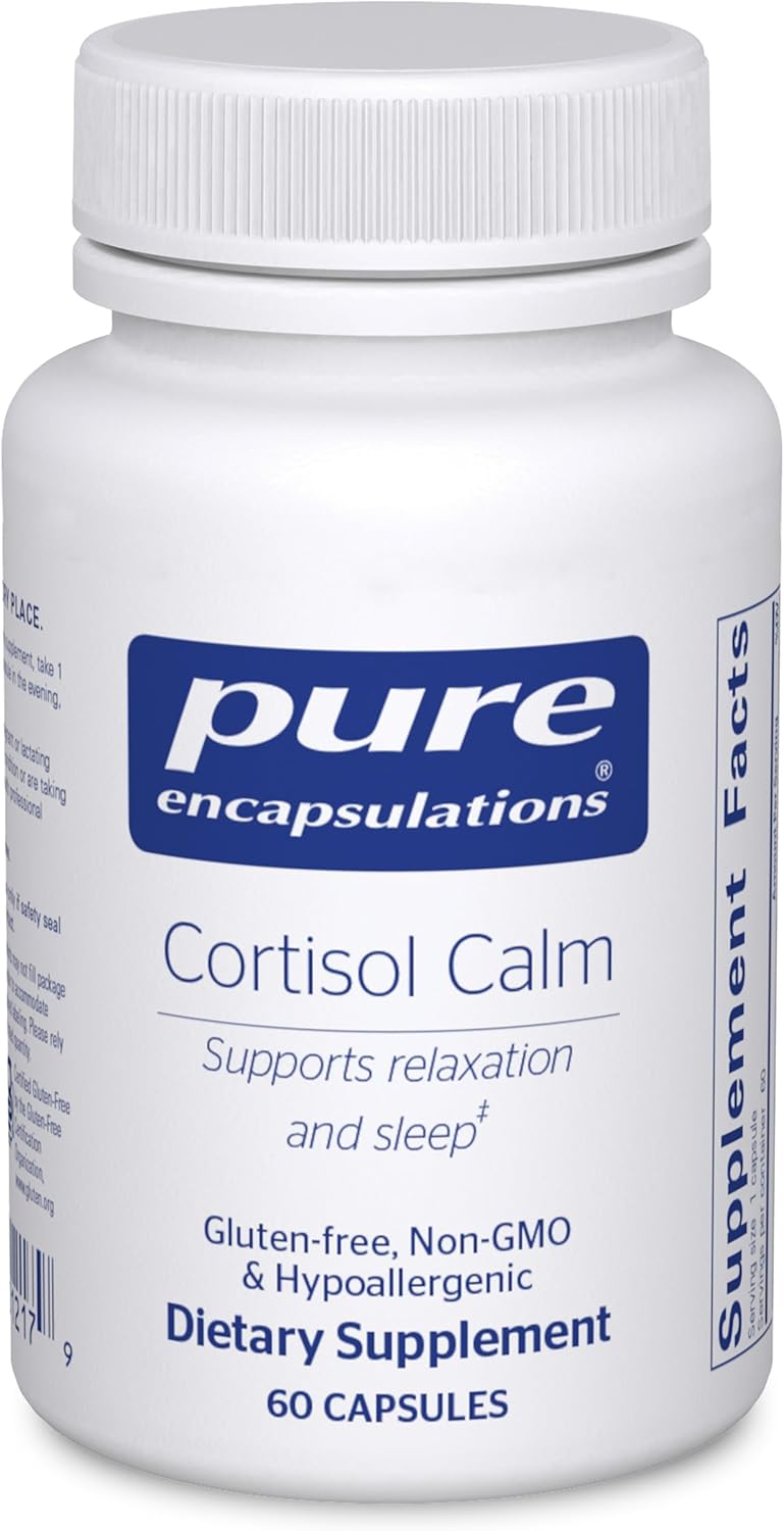 Cortisol Calm Supplement - Promotes Cortisol Balance and Relaxation with Ashwagandha and L-Theanine for Restful Sleep - 60 Capsules
