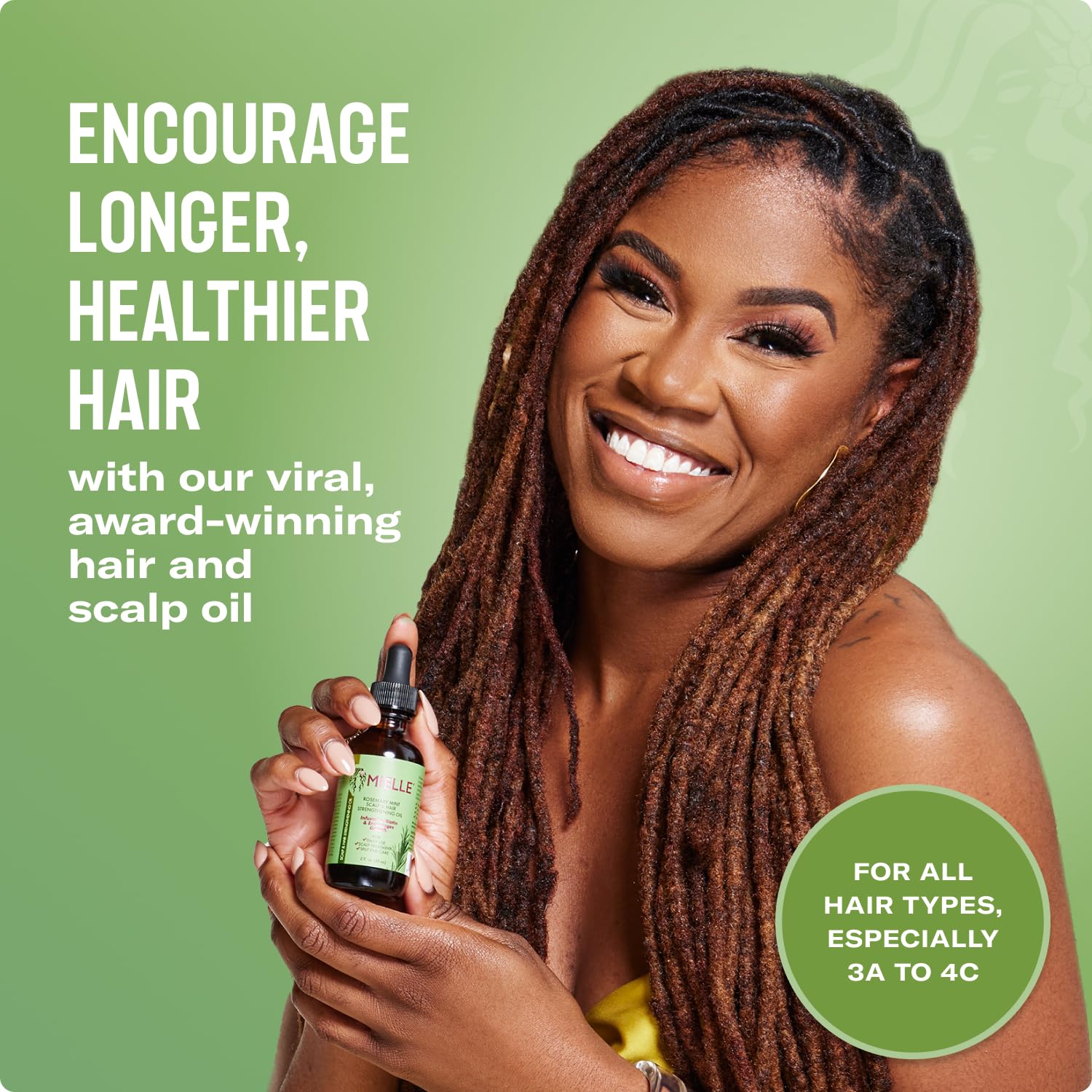 Mielle Rosemary Mint Scalp & Hair Strengthening Oil for All Hair Types (2 Fl Oz)