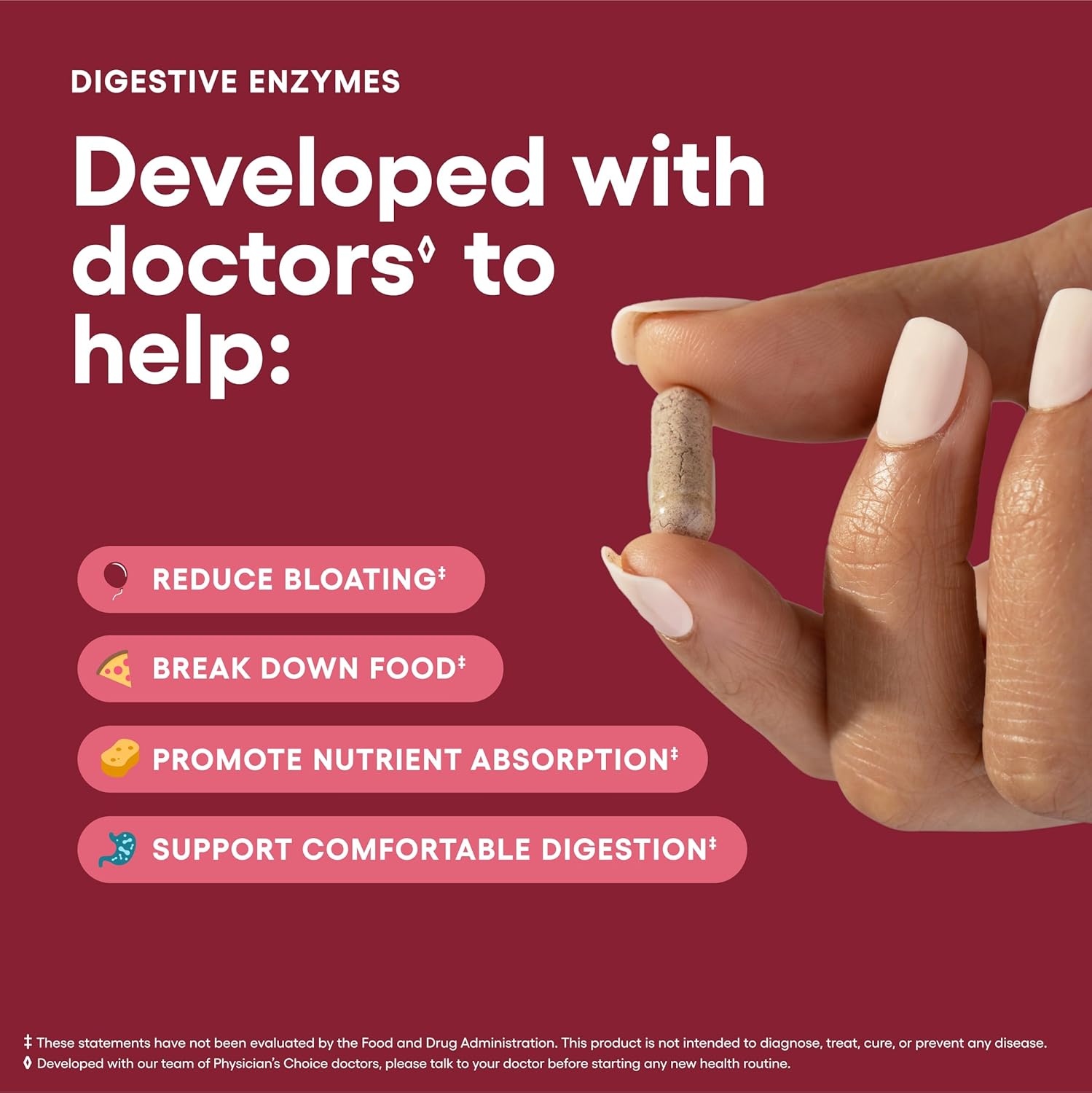 Digestive Enzymes - Multi Enzymes, Organic Prebiotics & Probiotics for Digestive Health & Gut Health - Meal Time Discomfort Relief & Bloating - Dual Action Approach - 60 CT