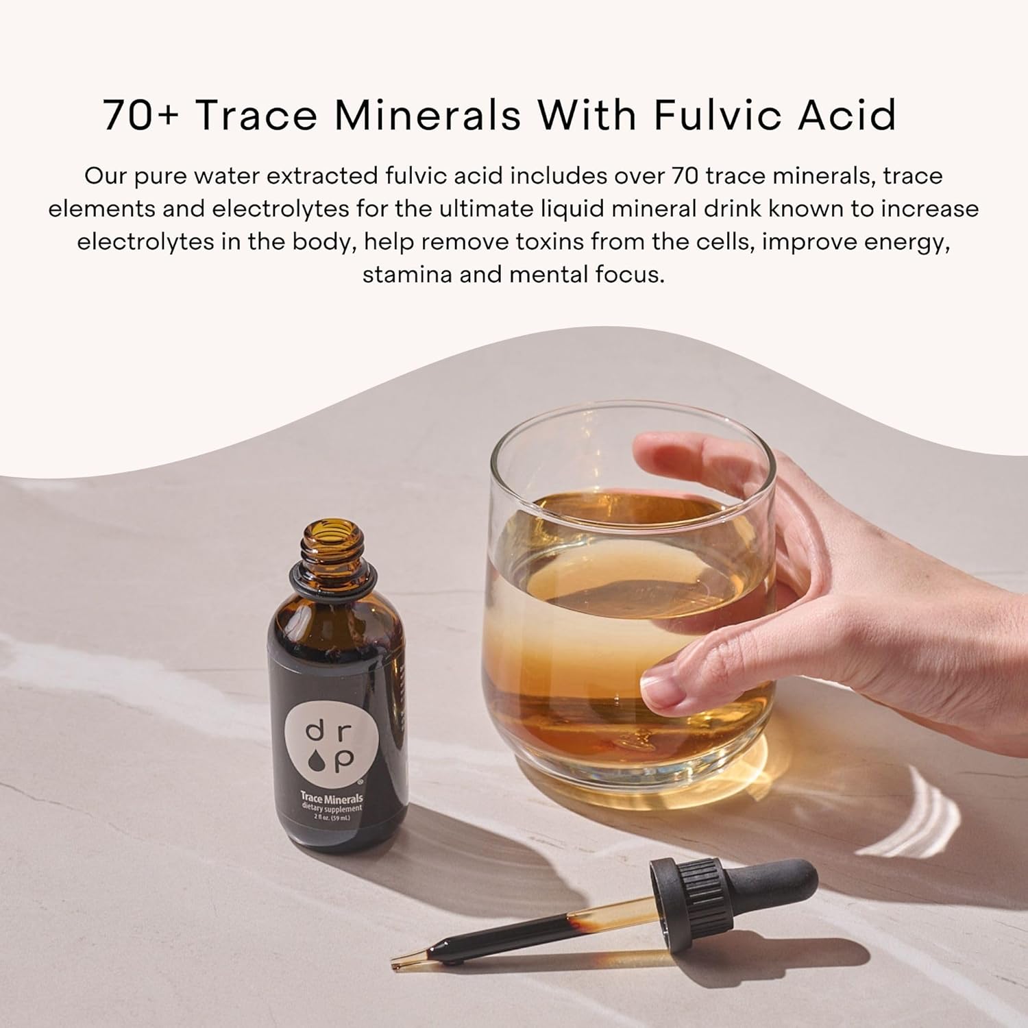 Organic Trace Minerals Electrolyte s with Fulvic Acid 2 Oz Alkaline Liquid Minerals for Water - Supports Gut Health, Energy, Stamina, and Nutrient Uptake