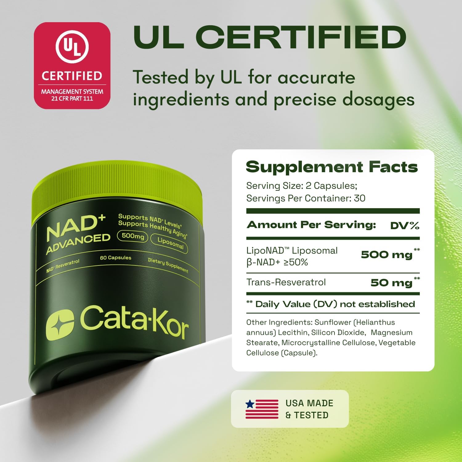 NMNH Supplement Alternative - Liposomal NAD with Resveratrol - High Purity NAD Supplement for Anti-Aging, Energy, Focus - 60 Capsules
