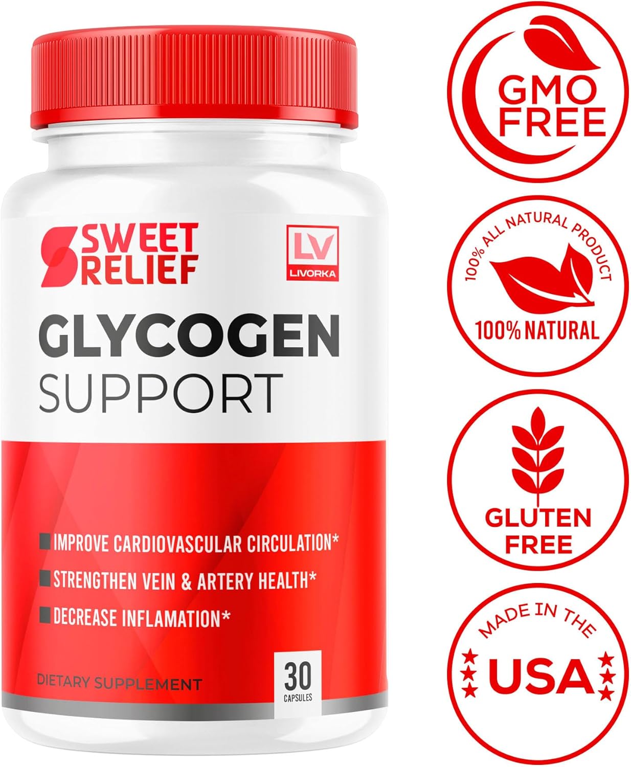 Sweet Relief Glycogen Support, Sweet Relief, Sweet Relief Glycogen Support Capsules, Sweet Relief Support Pills, Glycogen Support Sweet Relief, Sweet Relief Support, 30 Capsules for 1 Month