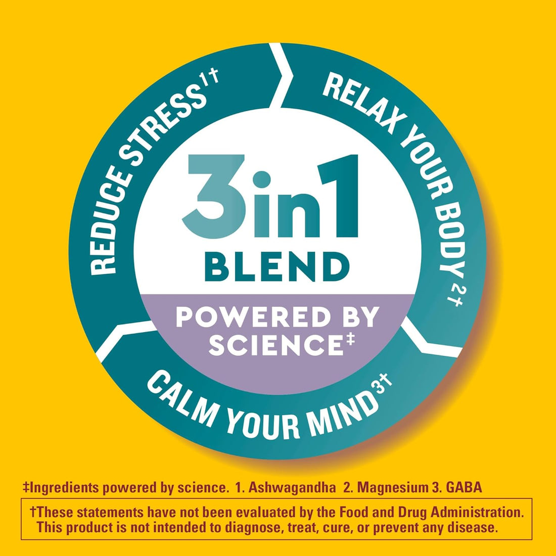 Wellblends Calm Mind & Body, Magnesium Citrate, Ashwagandha 125Mg & GABA 100Mg Blend for Stress Relief, 38 Gummy Vitamins