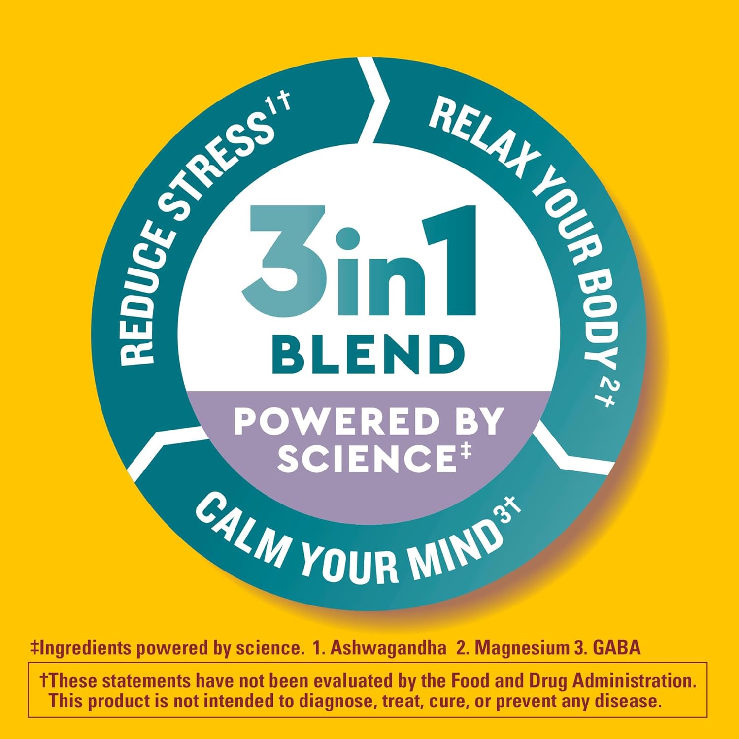 Wellblends Calm Mind & Body, Magnesium Citrate, Ashwagandha 125Mg & GABA 100Mg Blend for Stress Relief, 38 Gummy Vitamins