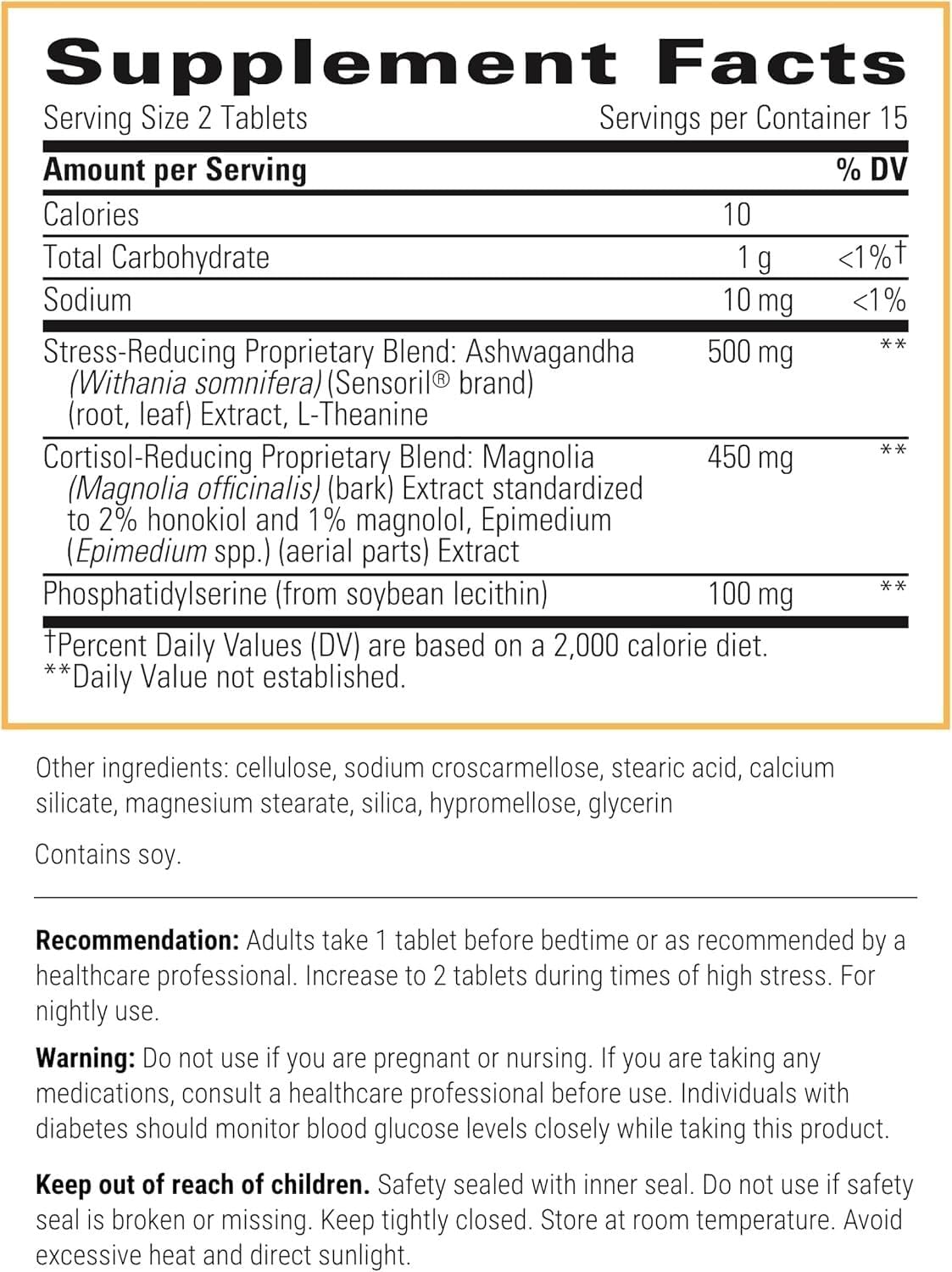  Cortisol Manager - Supplement with Ashwagandha and L-Theanine - Supports Relaxation & Calm* - 30 Tablets