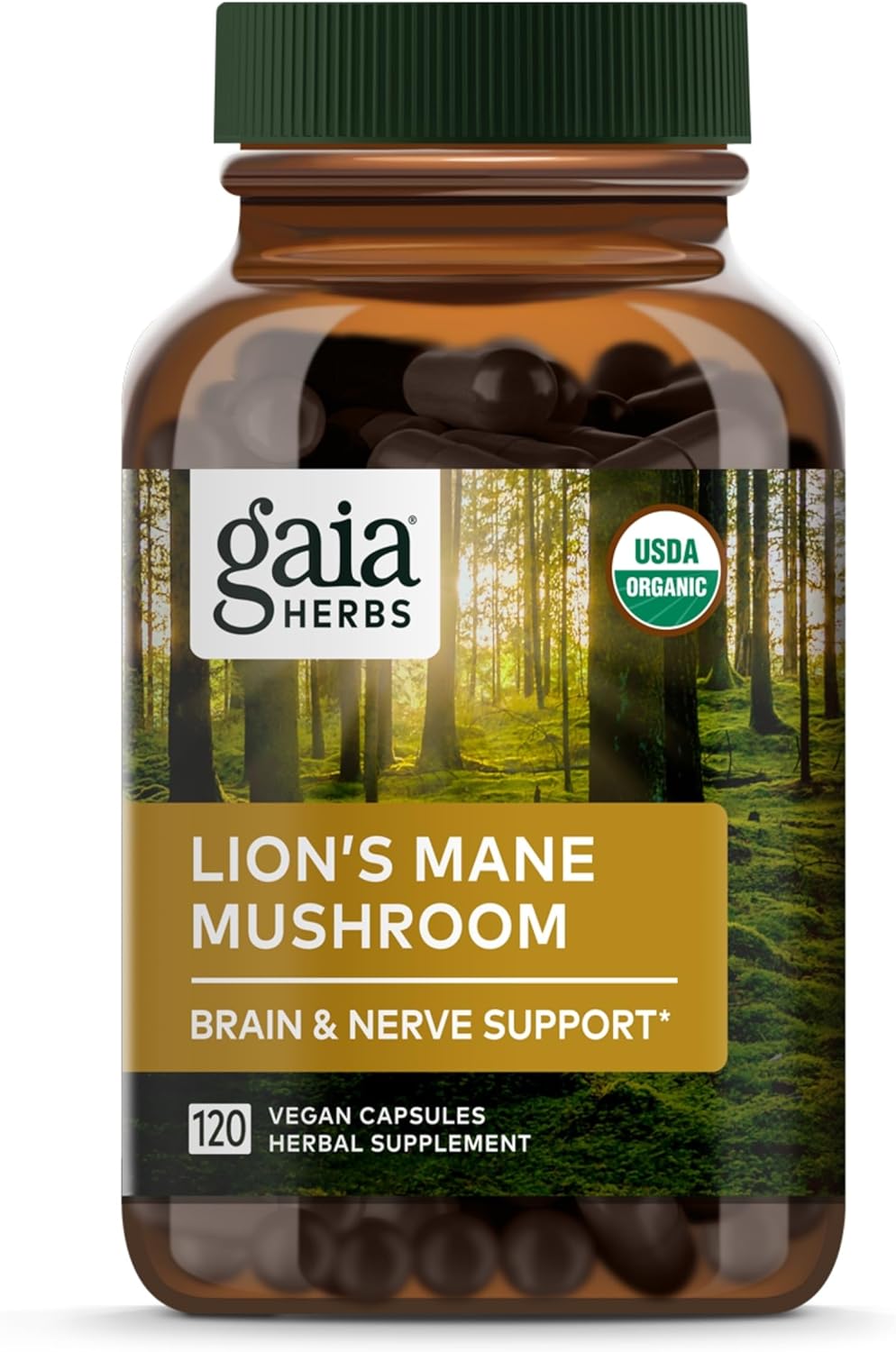 Lion’S Mane Mushroom - Brain & Nerve Health Support - 120 Vegan Capsules
