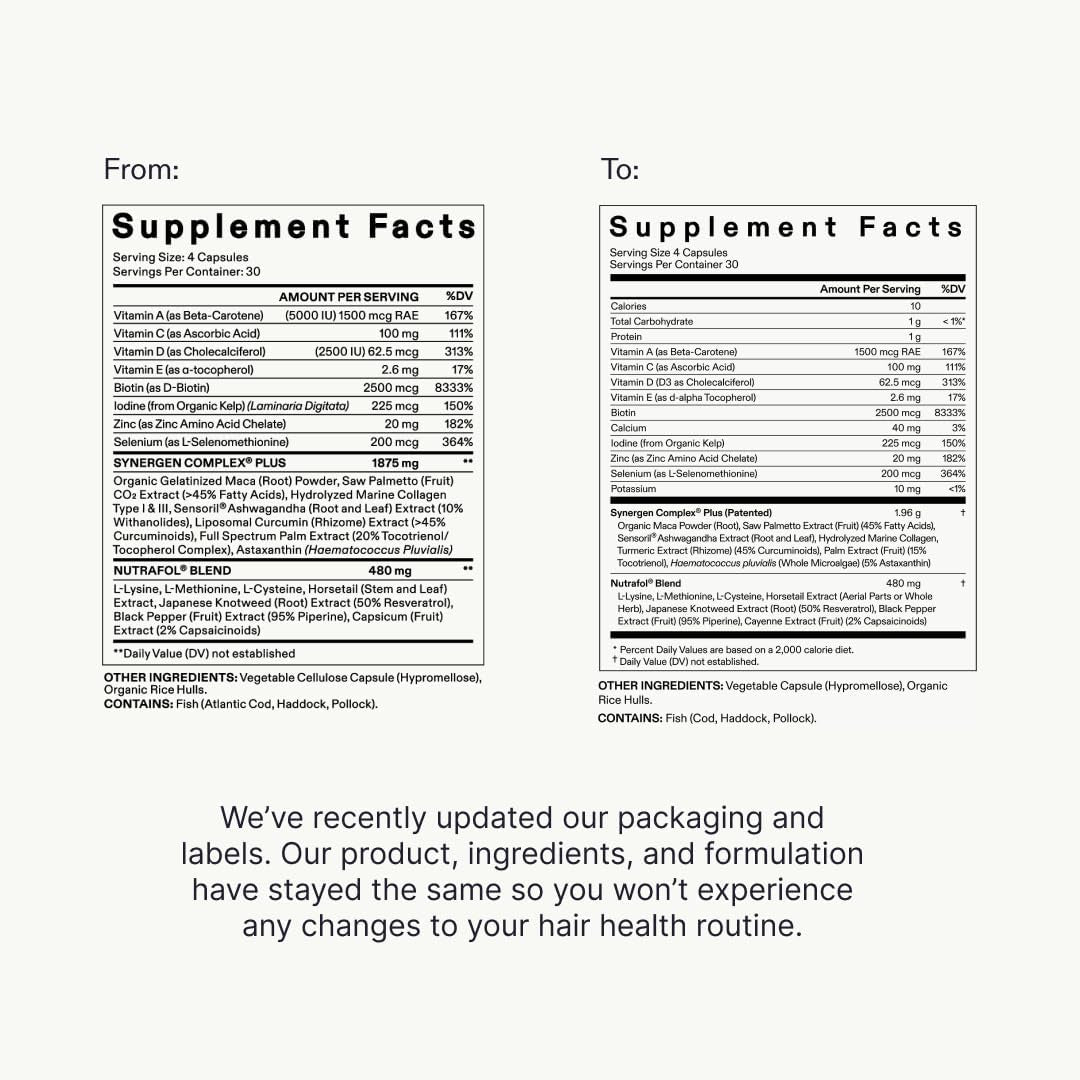 Nutrafol  Women'S Balance Hair Growth Supplements, Ages 45 and Up, Clinically Proven for Visibly Thicker Hair and Scalp Coverage in 3-6 Months, Dermatologist Recommended - 1 Month Supply Refill Pouch