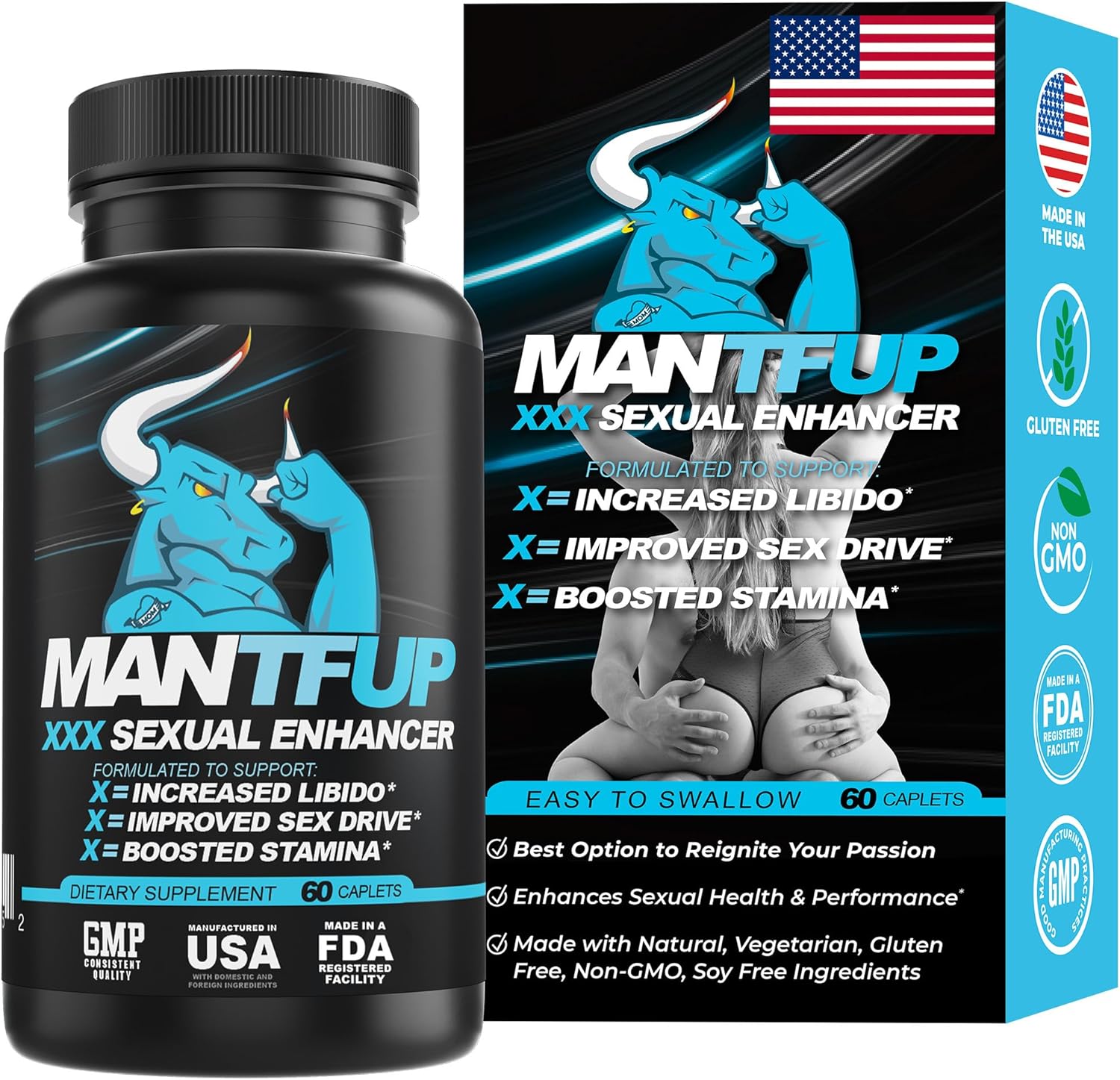 MANTFUP Daily Sexual Enhancer for Men | Boost Libido, Testosterone, Pleasure & Performance, Fast-Acting Enhancement | Potenciadores De Testosterona