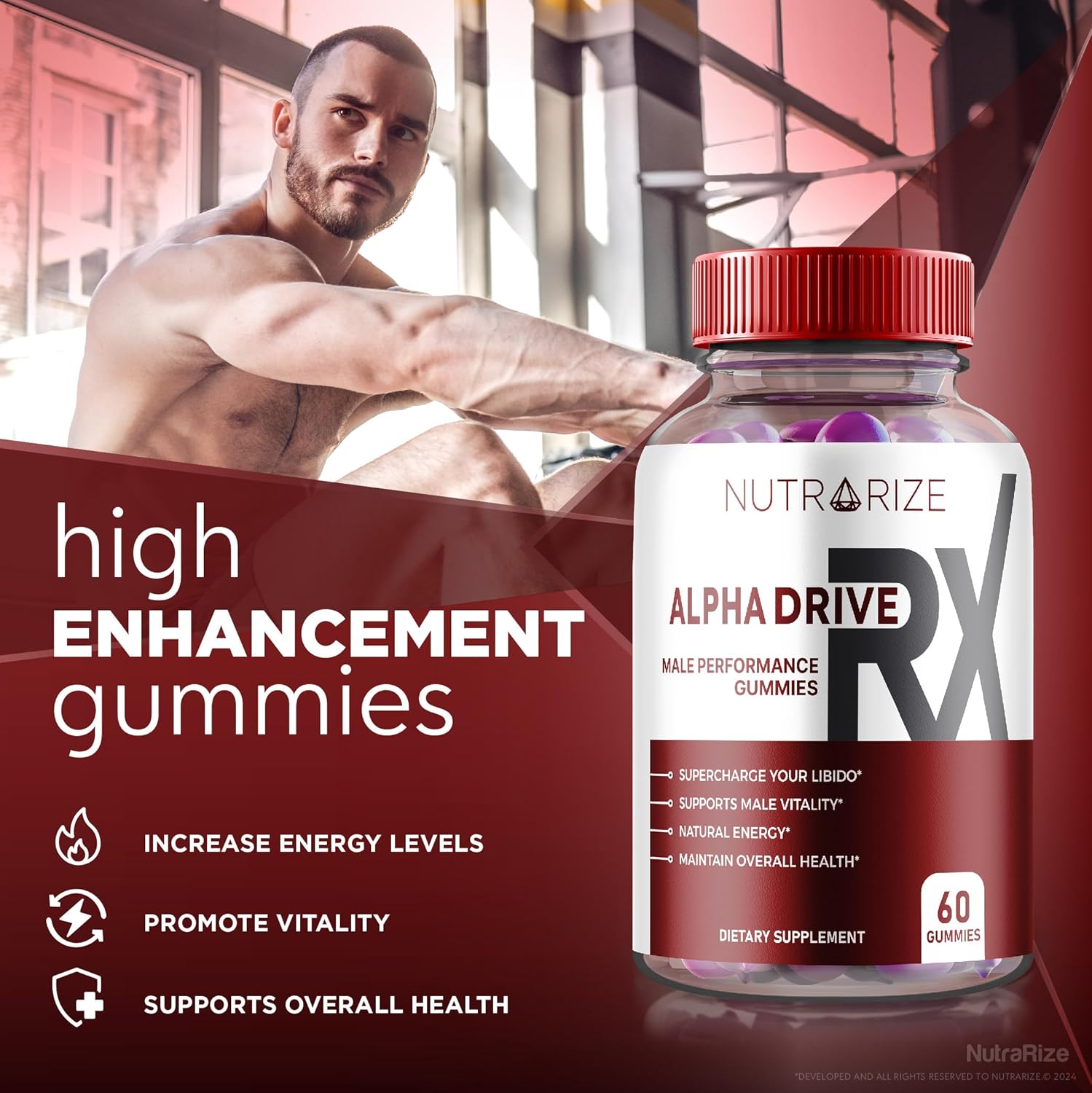 Alpha Drive RX Gummies for Men, Your Daily Supplement to Support Peak Performance and Overall Well-Being, Official Reviews 60 Gummies