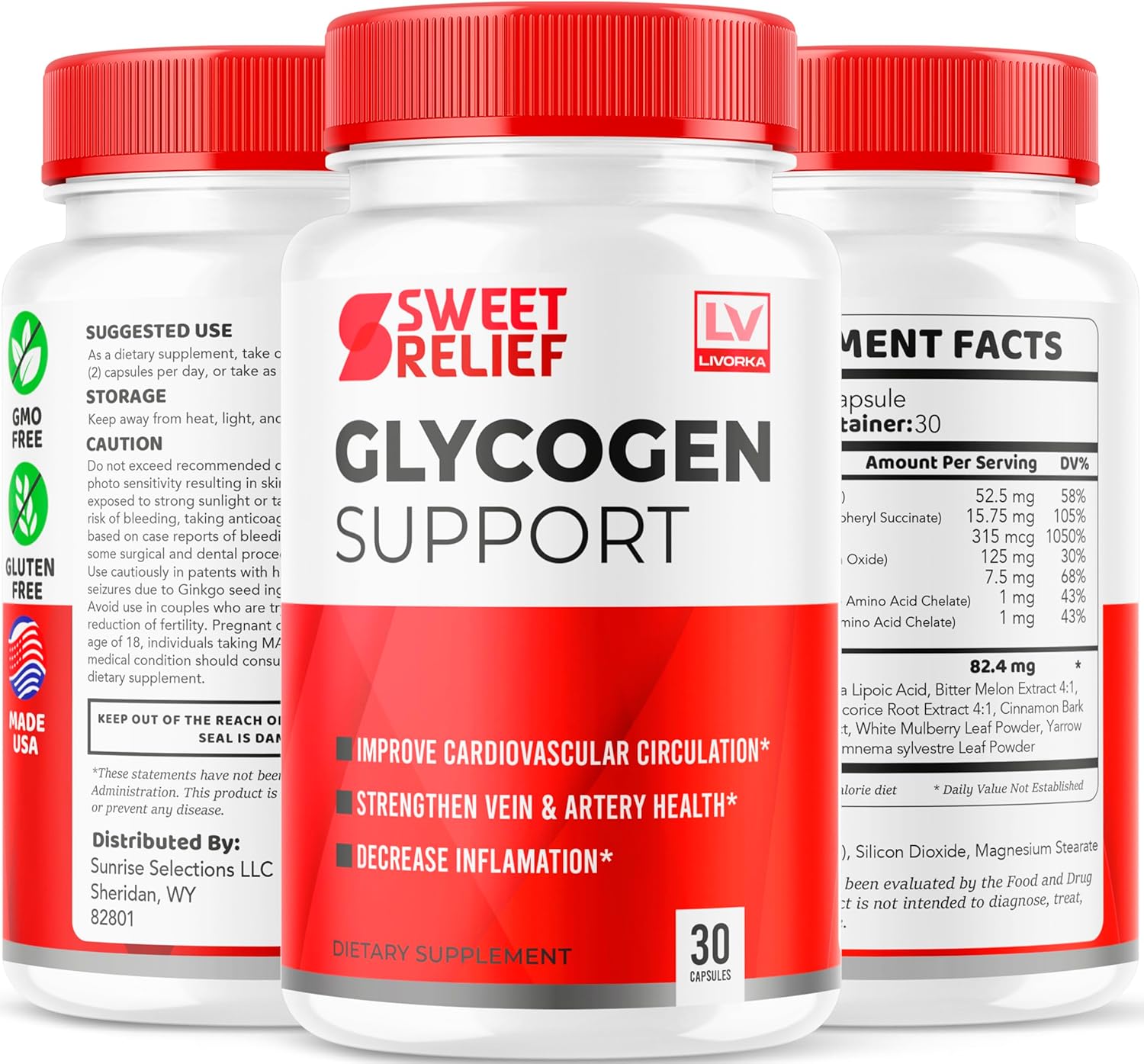 Sweet Relief Glycogen Support, Sweet Relief, Sweet Relief Glycogen Support Capsules, Sweet Relief Support Pills, Glycogen Support Sweet Relief, Sweet Relief Support, 30 Capsules for 1 Month