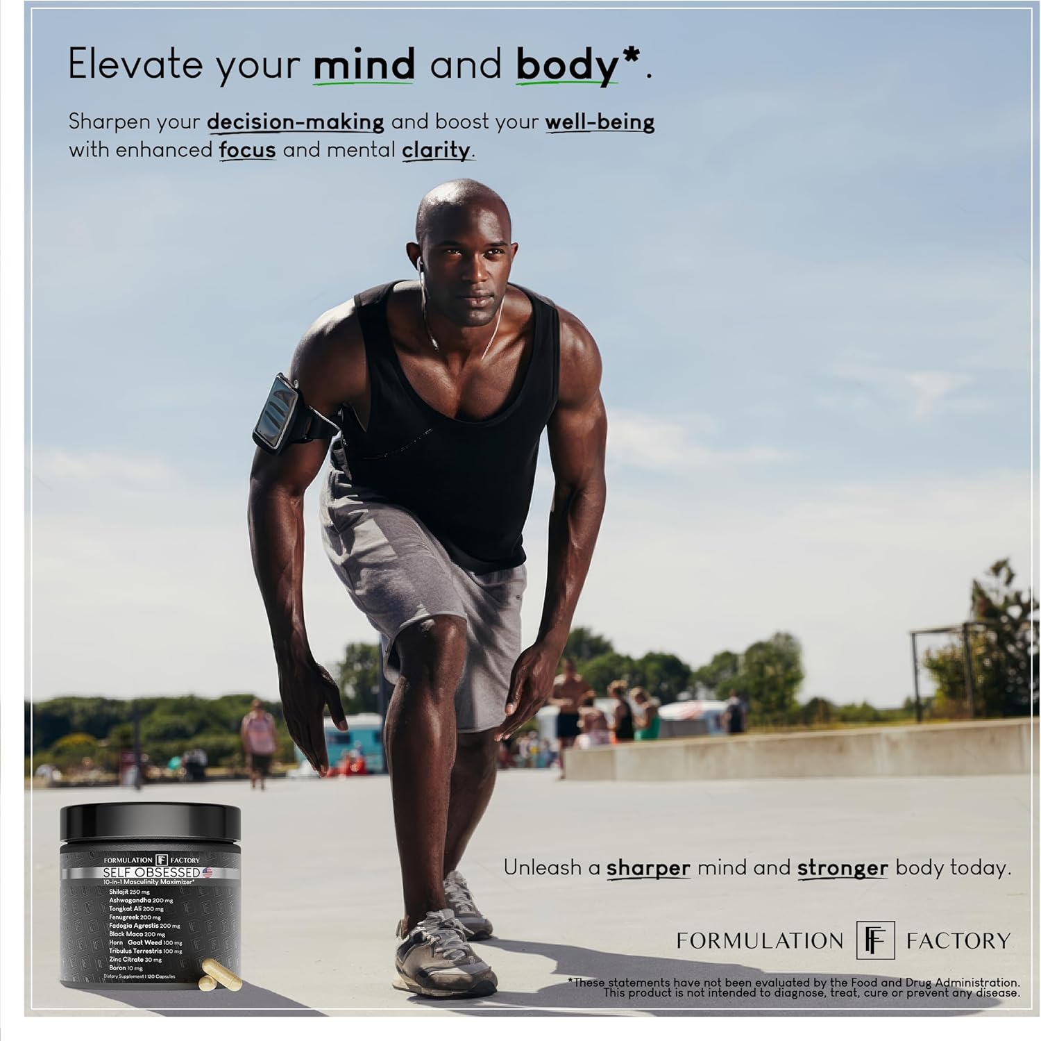 Formulation Factory Self Obsessed 10 in 1 Masculinity Maximizer Supplement, Shilajit for Men, Tongkat Ali, Ashwaganda, Fenugreek Muscle Growth, Energy, Drive, Strength, Recovery 2 Month (Pack of 1)