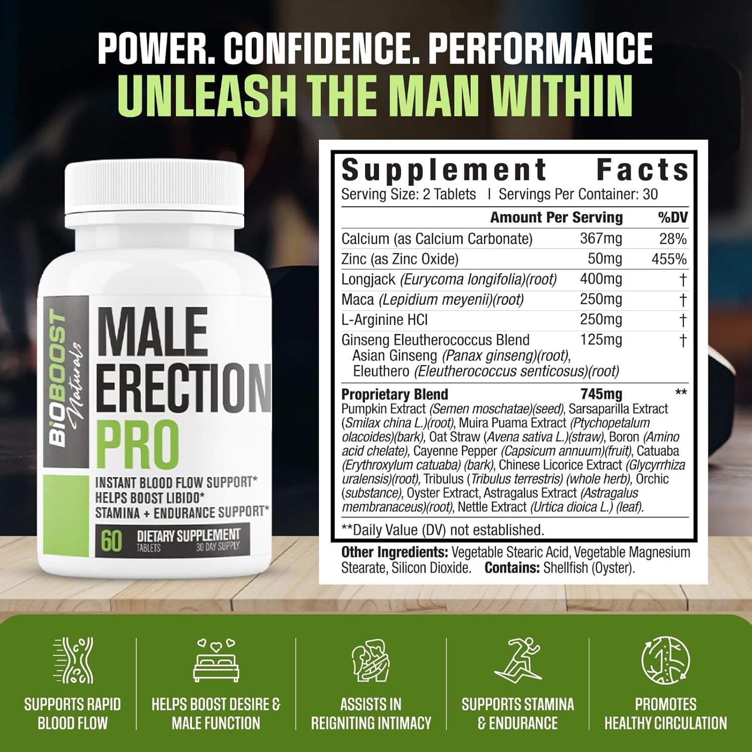 Male Perfomance Pro 2,187Mg - 20 Ultra Ingredients | Pills for Men for Fast Acting Blood Flow, Vigor, Drive & Size Eniargement | 3Rd Party Tested Formula - 60 Quick Dissolve Tablets