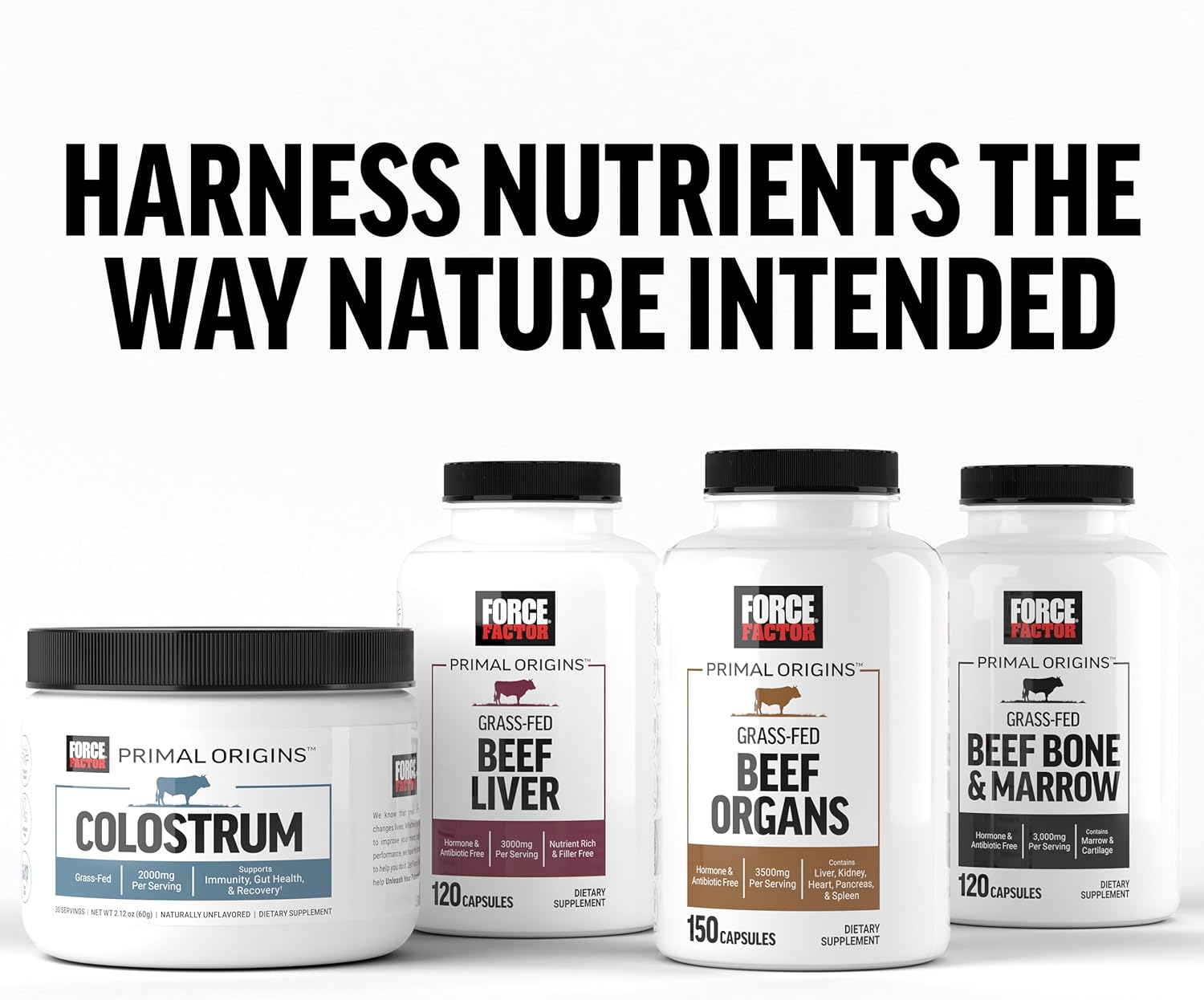Primal Origins Beef Organ Supplement Made with Pasture-Raised, Grass Fed & Including Beef Liver, Kidney, Heart, Pancreas, & Spleen, Hormone Free, Non-Gmo, 150 Capsules