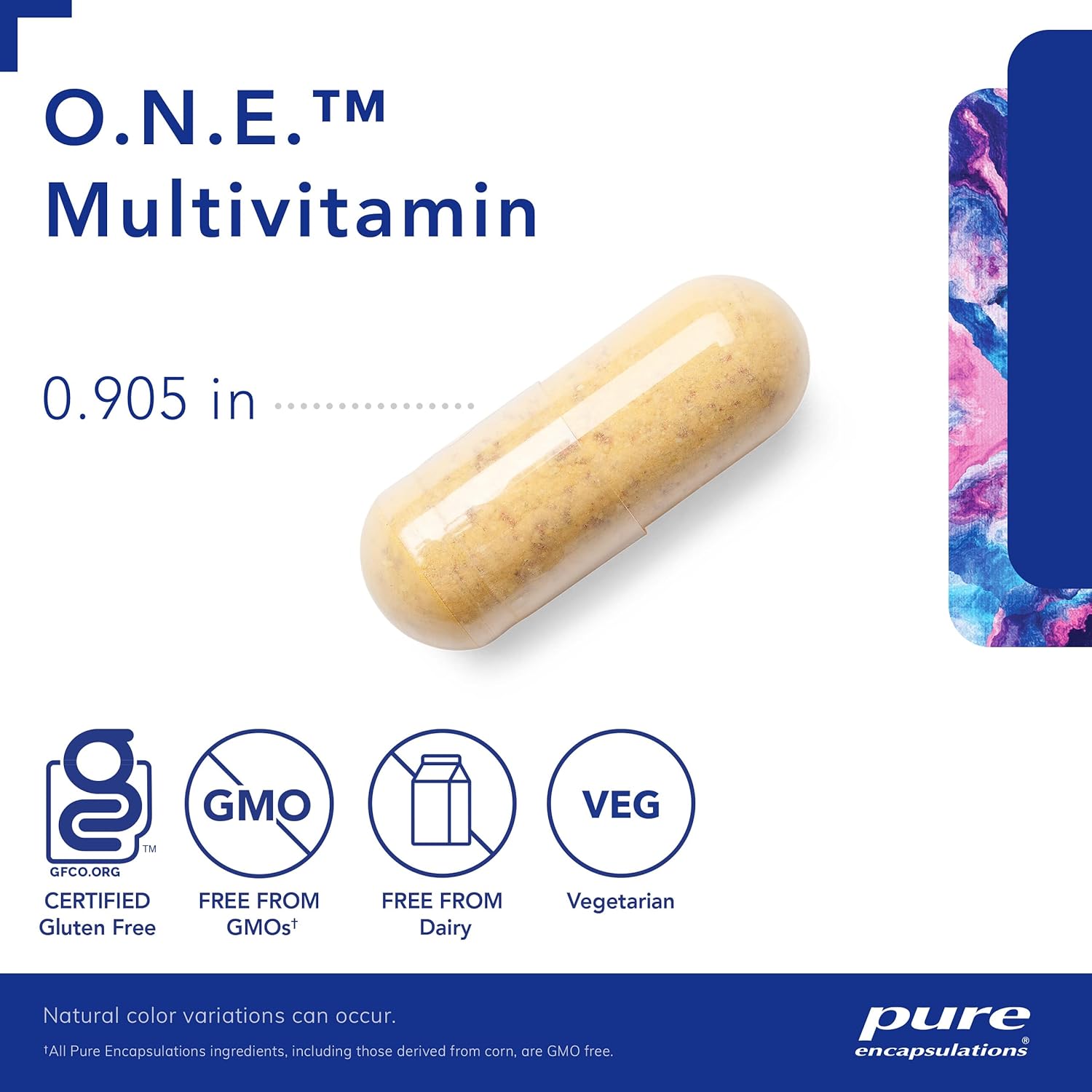 O.N.E. Multivitamin - Once Daily Multivitamin with Antioxidant Complex Metafolin, Coq10, and Lutein to Support Vision, Cognitive Function, and Cellular Health* - 60 Capsules