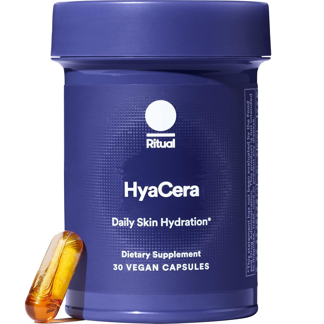 Ritual  Hyacera Skin Supplement for Wrinkle Support, with Hyabest® and Ceratiq® for Skin Hydration Support, Hyaluronic Acid, Glycolipids, Ceramides, Gluten Free, Non GMO, Vanilla Essence, 30 Day Supply