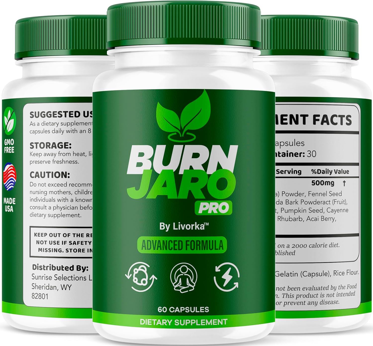 Burn Jaro Pro - Burnjaro Pink Salt Capsules Pro, Burnjaro Pro Pills, Official Advanced Formula Burn Jaro Pro Supplement Pills Natural Ingredients Reviews, 60 Capsules for 1 Month
