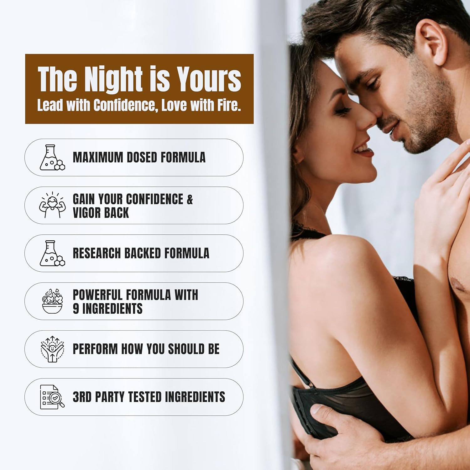 PREMIUM Male Eniargement - Powerful Erect Pills for Men W/ Fast Acting Blood Flow to Gain Length & Girth + Stamina | 9 Research Backed Ingredients for Maie Performance & Circulation - 60 Capsules