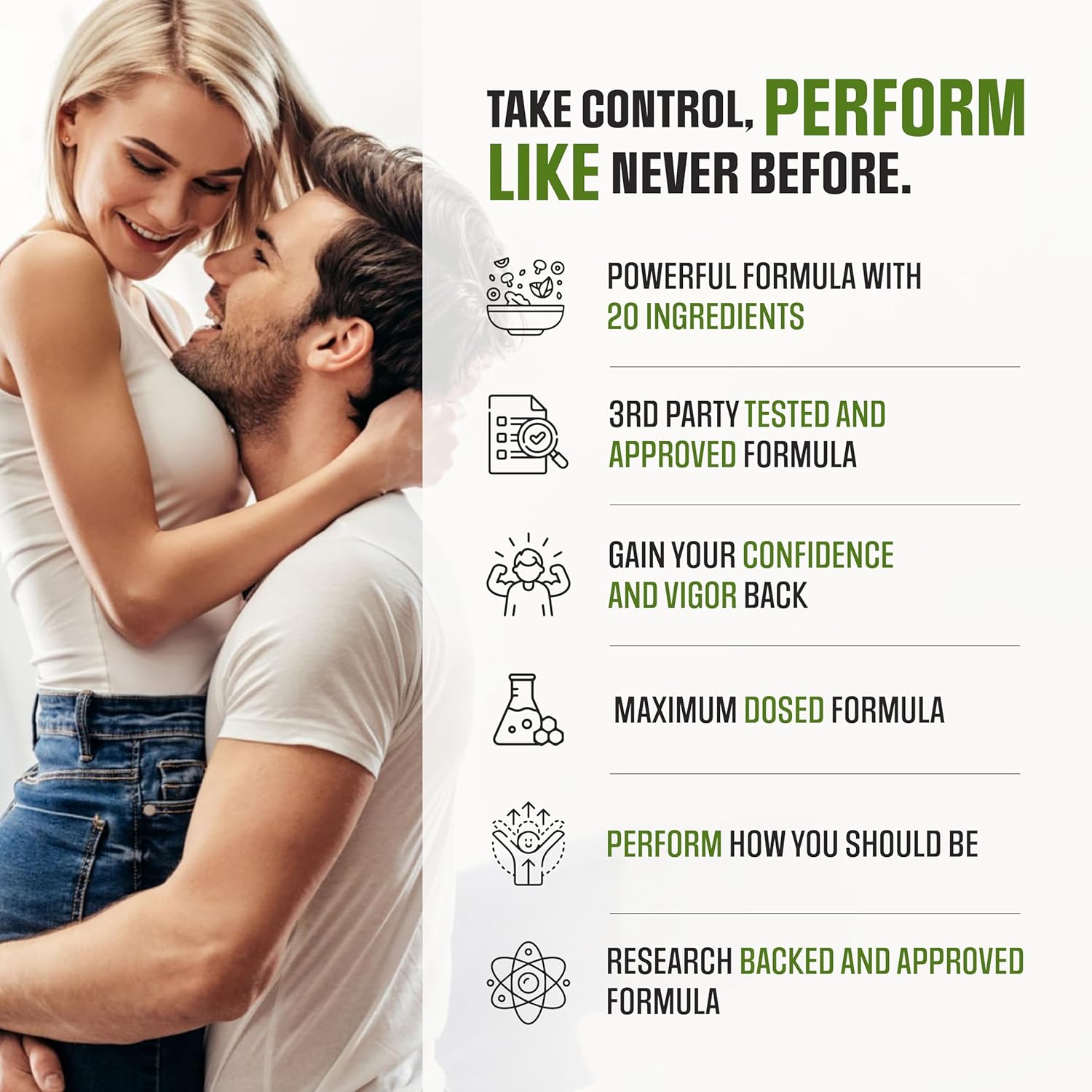 Male Perfomance Pro 2,187Mg - 20 Ultra Ingredients | Pills for Men for Fast Acting Blood Flow, Vigor, Drive & Size Eniargement | 3Rd Party Tested Formula - 60 Quick Dissolve Tablets