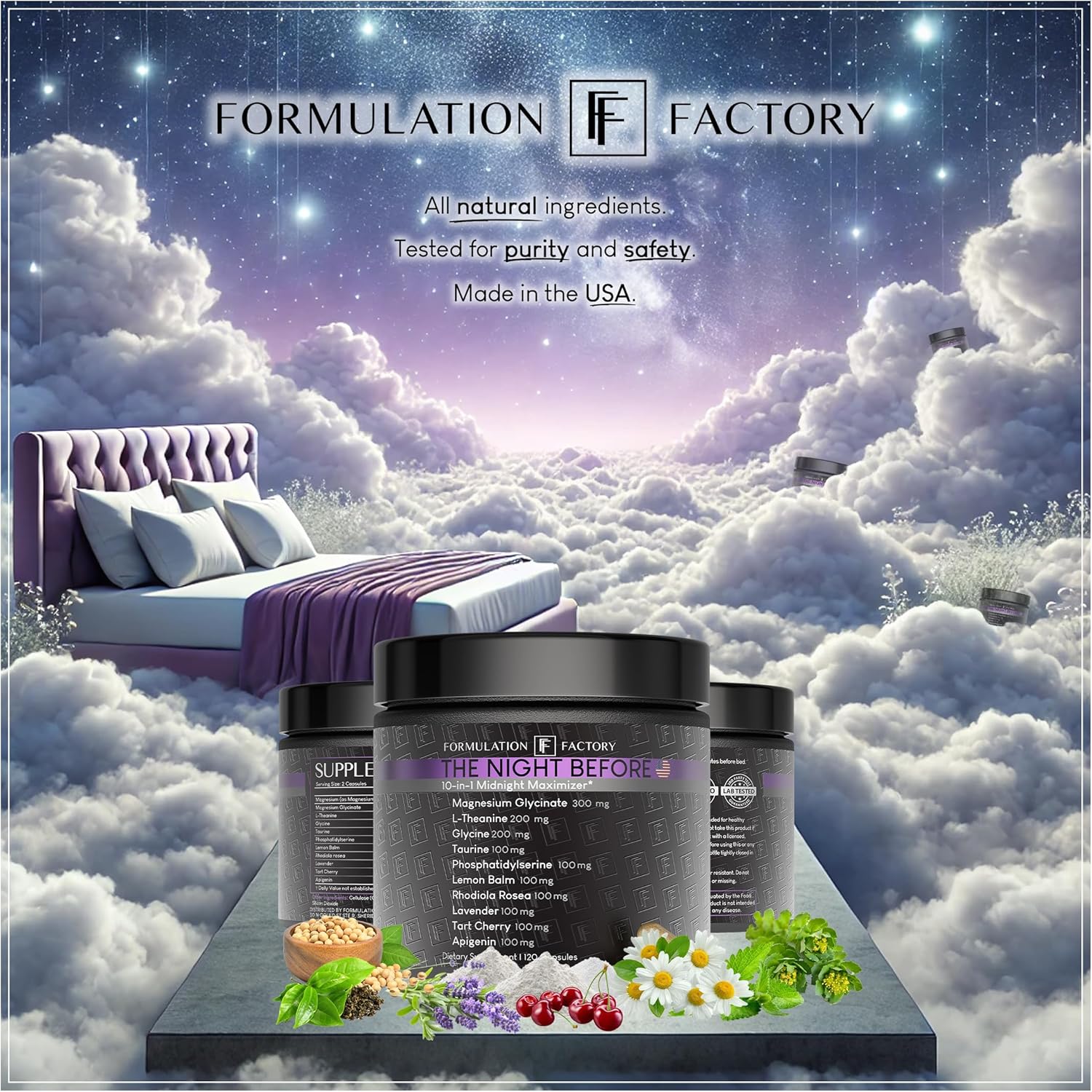 10-in-1 Midnight Maximizer: Comprehensive Sleep Supplement for Stress Relief, Relaxation, and Recovery with Magnesium Glycinate, L-Theanine, and More (120 Capsules – 2 Month Supply)