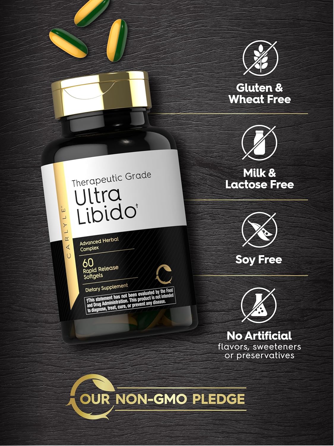 Carlyle  Ultra Libido Supplement for Men | 60 Softgel Capsules | Extreme Male Formula | Non-Gmo & Gluten Free