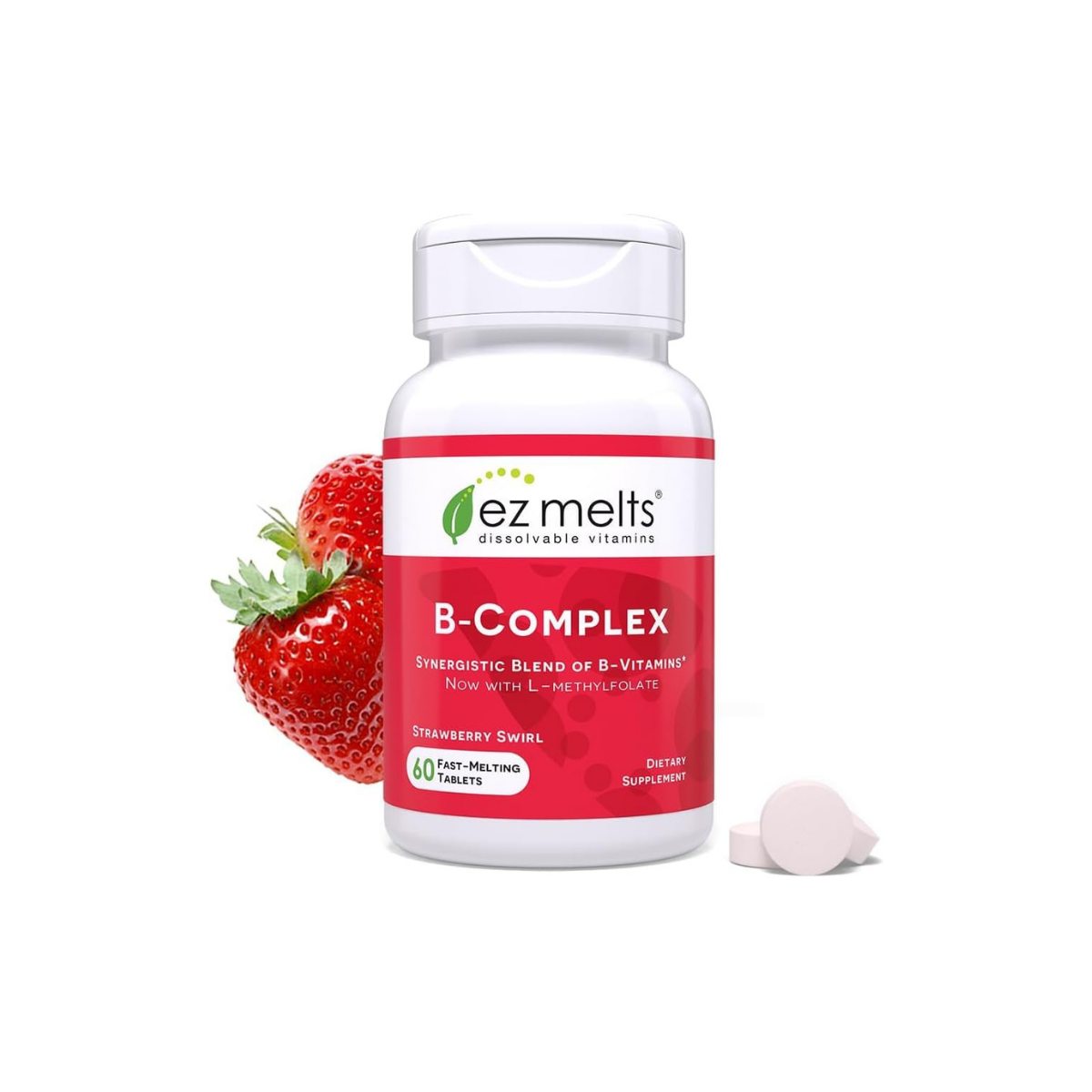 Dissolvable Vitamin B-Complex with Methyl B12 and Methyl Folate, Sugar-Free, 2-Month Supply