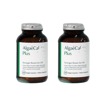 ALGAECAL Organic Red Algae Calcium Supplement for Bone Density, Vitamin K2 MK7 (100Mg), Vitamin D3 (1600 IU), Magnesium (350Mg)120 Caps (2pack)