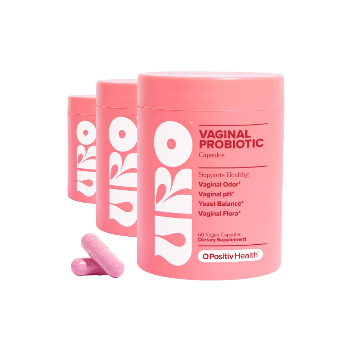 URO 3 Pack Vaginal Probiotics for Women Ph Balance with Prebiotics & Lactobacillus Probiotic Blend - Vaginal Health Supplement - Promote Healthy Vaginal Odor & Vaginal Flora, 60 Count