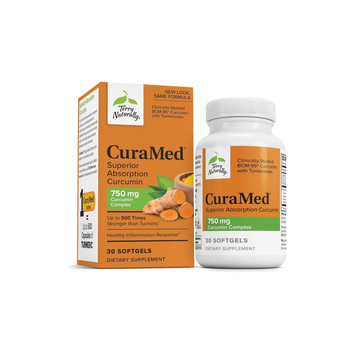Curamed 750Mg - Antioxidant Supplement for Brain & Heart Health Support - Dietary Supplement with High-Potency Curcumin Complex - Kidney, Liver & Immune Health Support - 30 Softgels