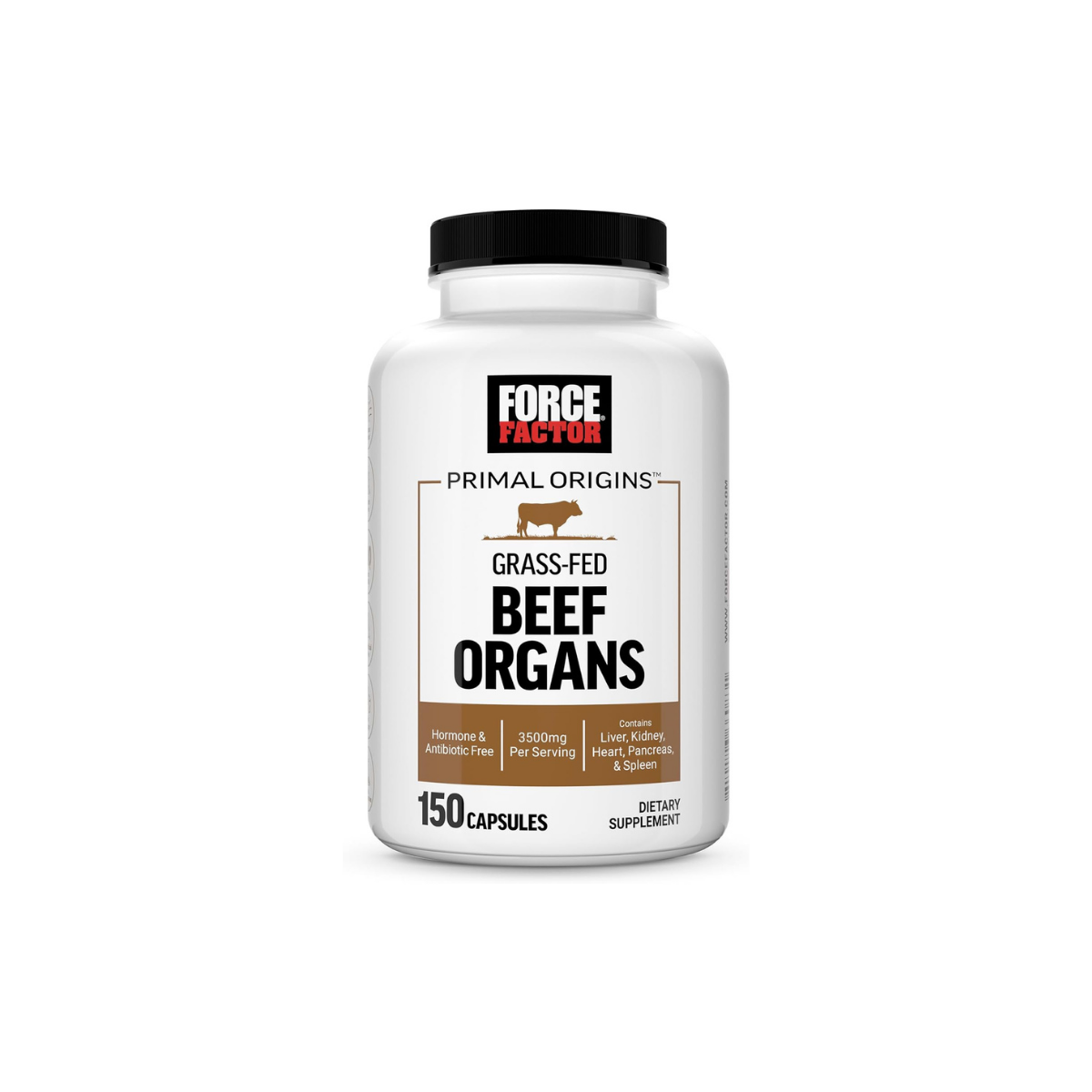 Primal Origins Beef Organ Supplement Made with Pasture-Raised, Grass Fed & Including Beef Liver, Kidney, Heart, Pancreas, & Spleen, Hormone Free, Non-Gmo, 150 Capsules