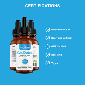 Cytodetox Liposomal Zeolite Clinoptilolite with Fulvates - Supports Cellular Detox & Natural Toxin Removal - Gentle Detoxifier and Binder - 1 Oz Bottle