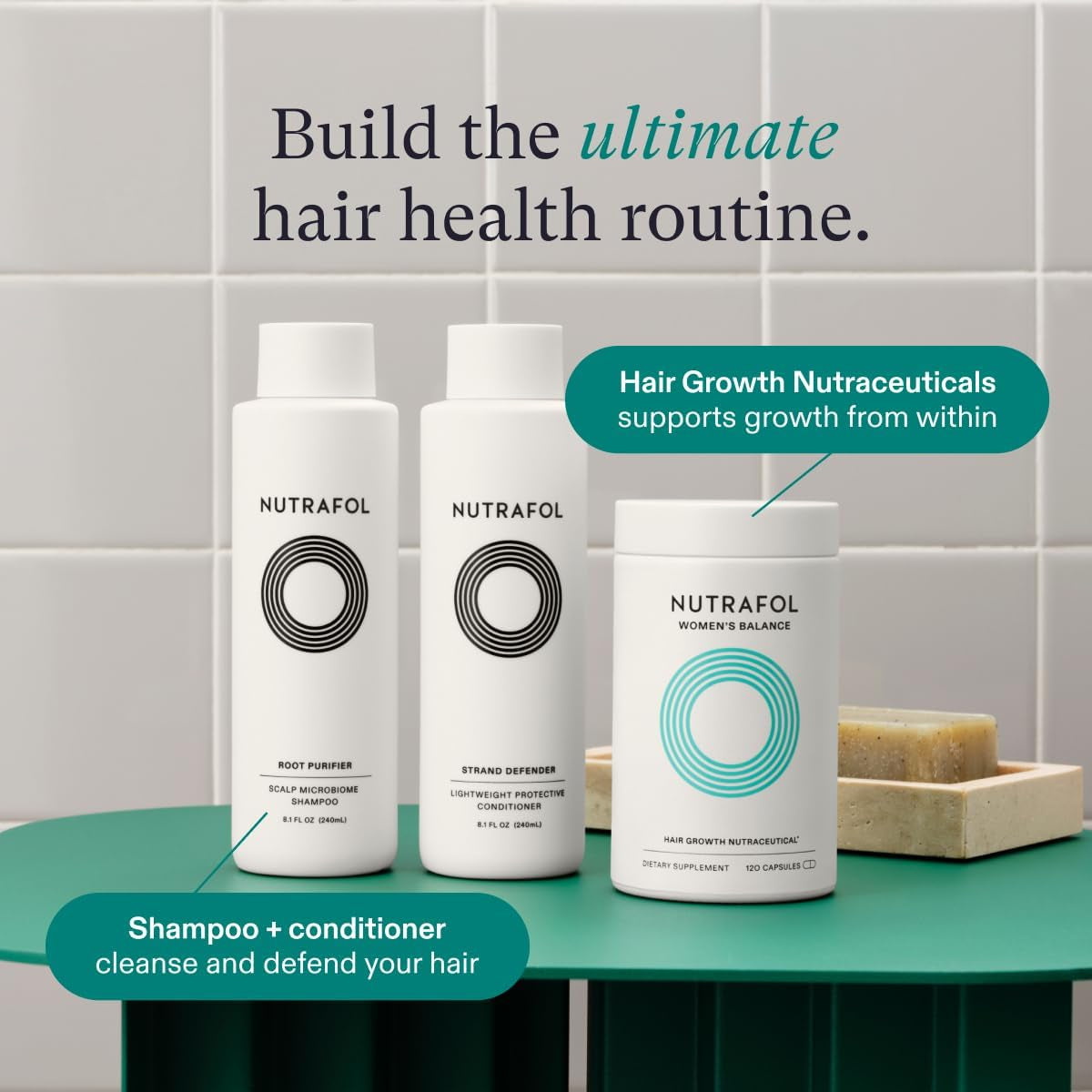 Nutrafol  Women'S Balance Hair Growth Supplements, Ages 45 and Up, Clinically Proven for Visibly Thicker Hair and Scalp Coverage in 3-6 Months, Dermatologist Recommended - 1 Month Supply Refill Pouch