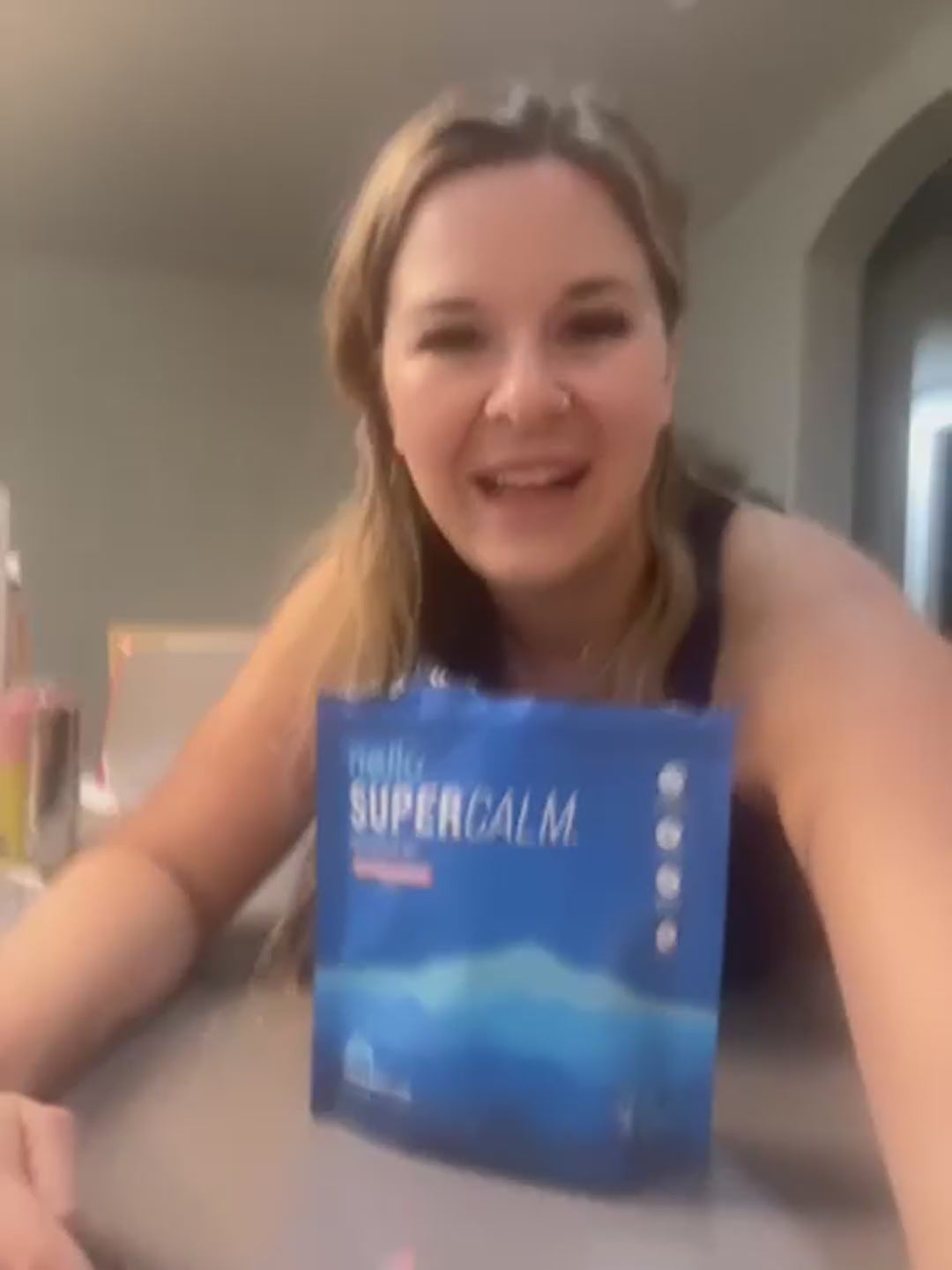 Supercalm Powdered Drink Mix, Raspberry Lemonade, L Theanine, Ksm-66 Ashwagandha, Magnesium Glycinate, Vitamin D 3, Supplements for Relaxation & Focus, No Sugar, Non GMO, on the Go, 20 Ct